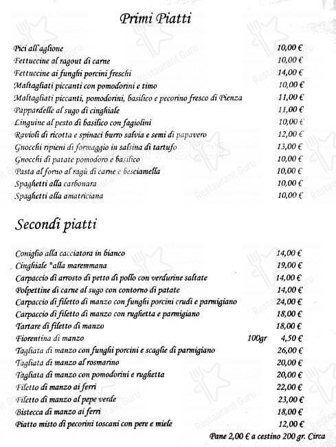 Menu di Terra di Siena 