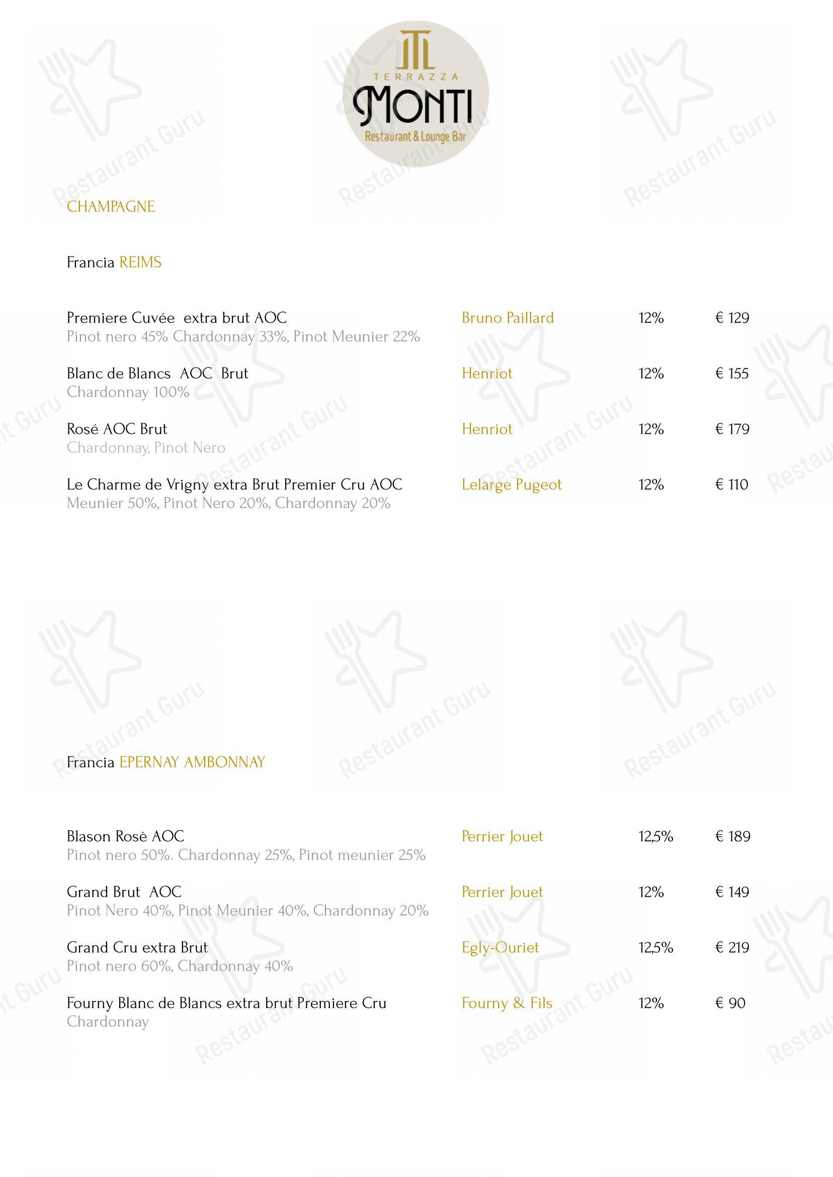Lunch Menu per Terrazza Monti - Restaurant & Lounge Bar ristorante
