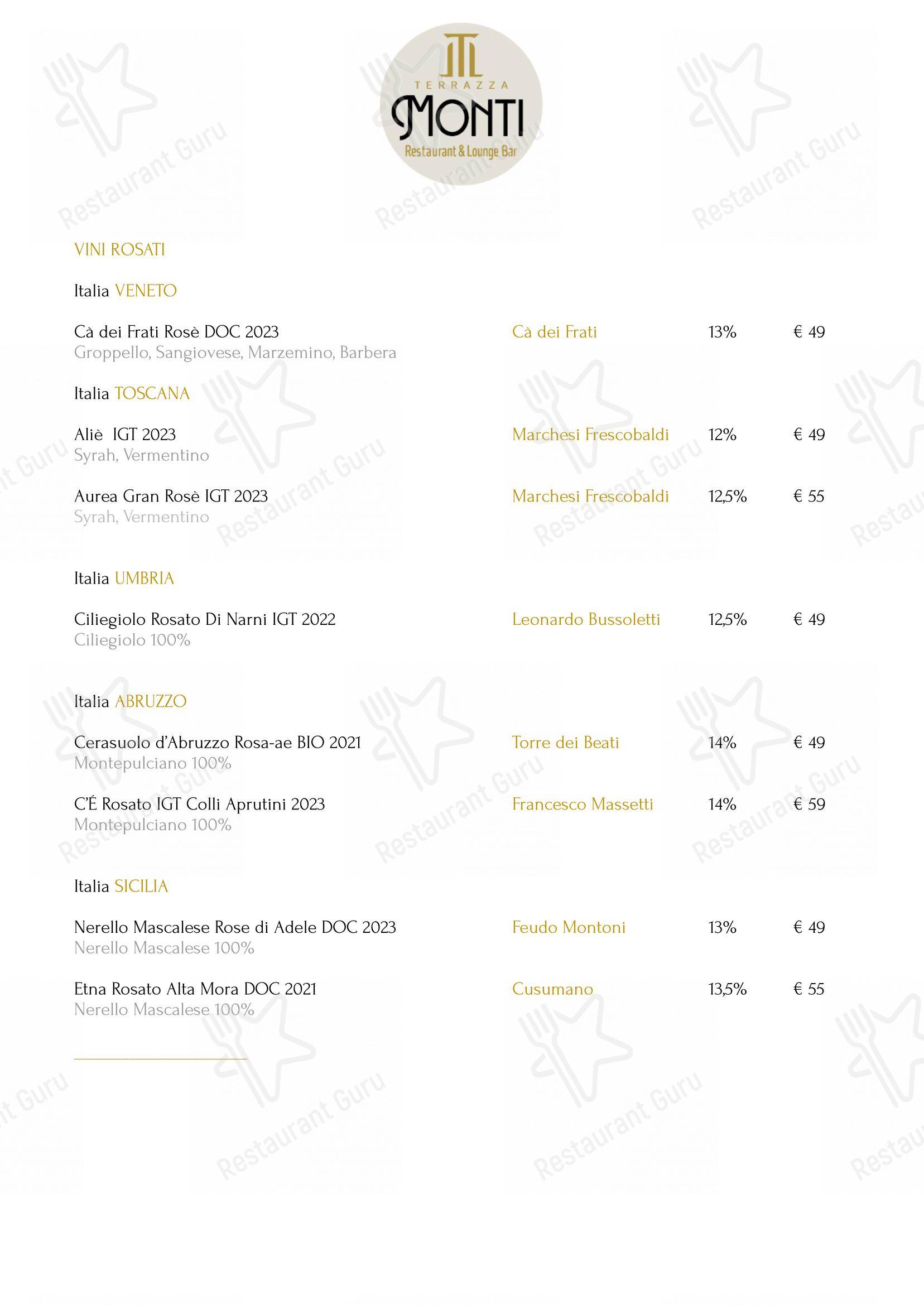 Menu di Terrazza Monti - Restaurant & Lounge Bar - Lunch Menu