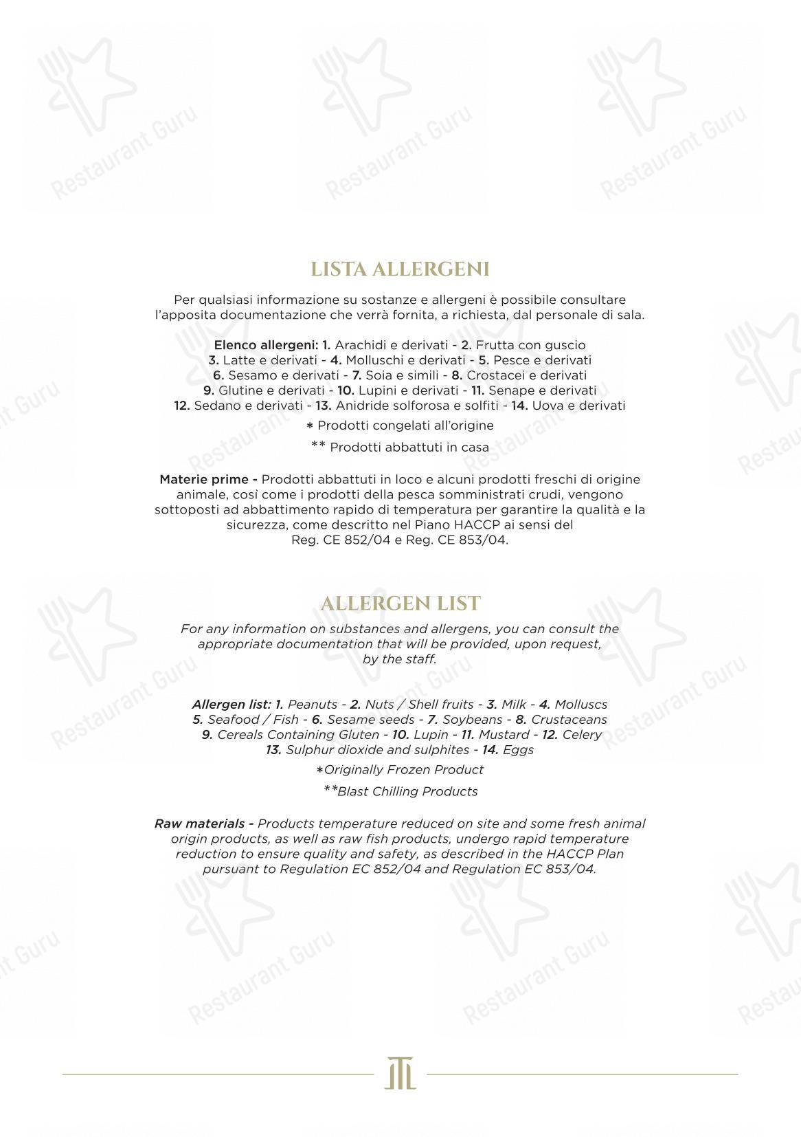 Ночное меню per Terrazza Monti - Restaurant & Lounge Bar ristorante