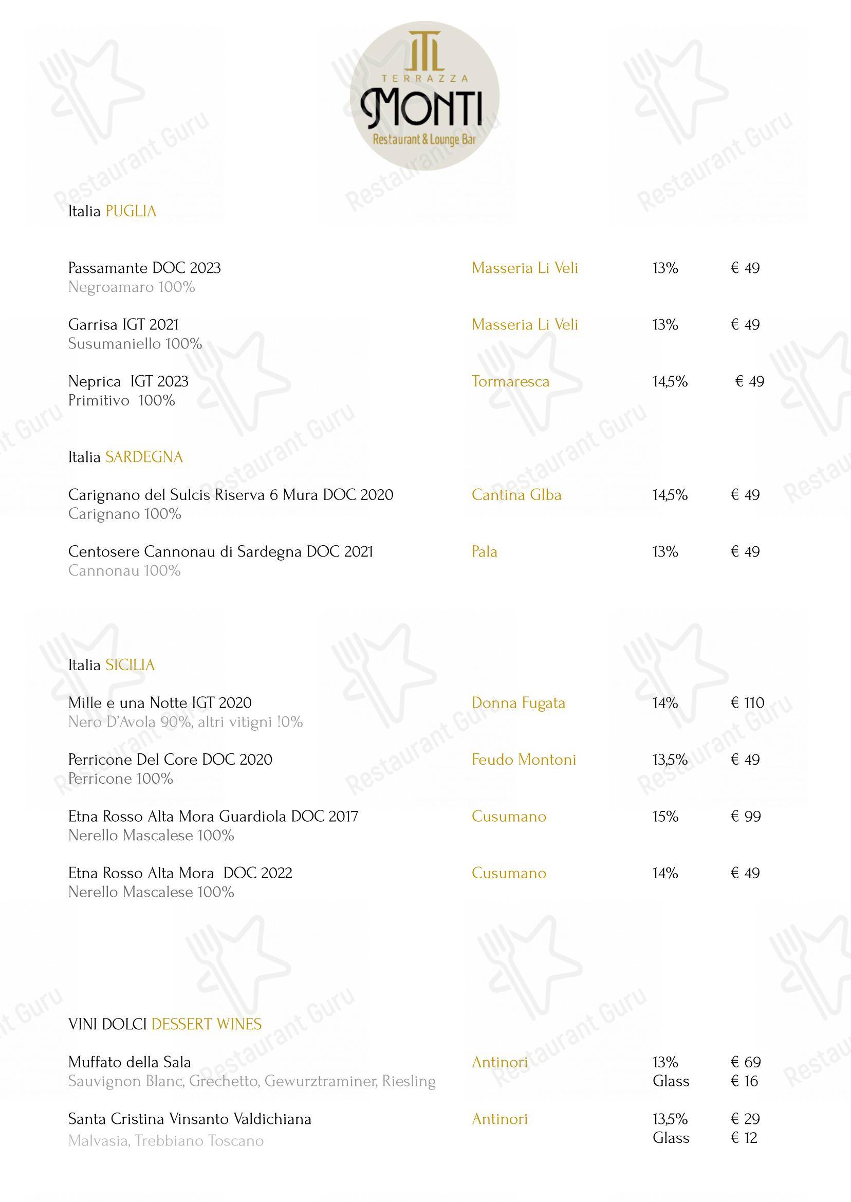 Lunch Menu per Terrazza Monti - Restaurant & Lounge Bar ristorante