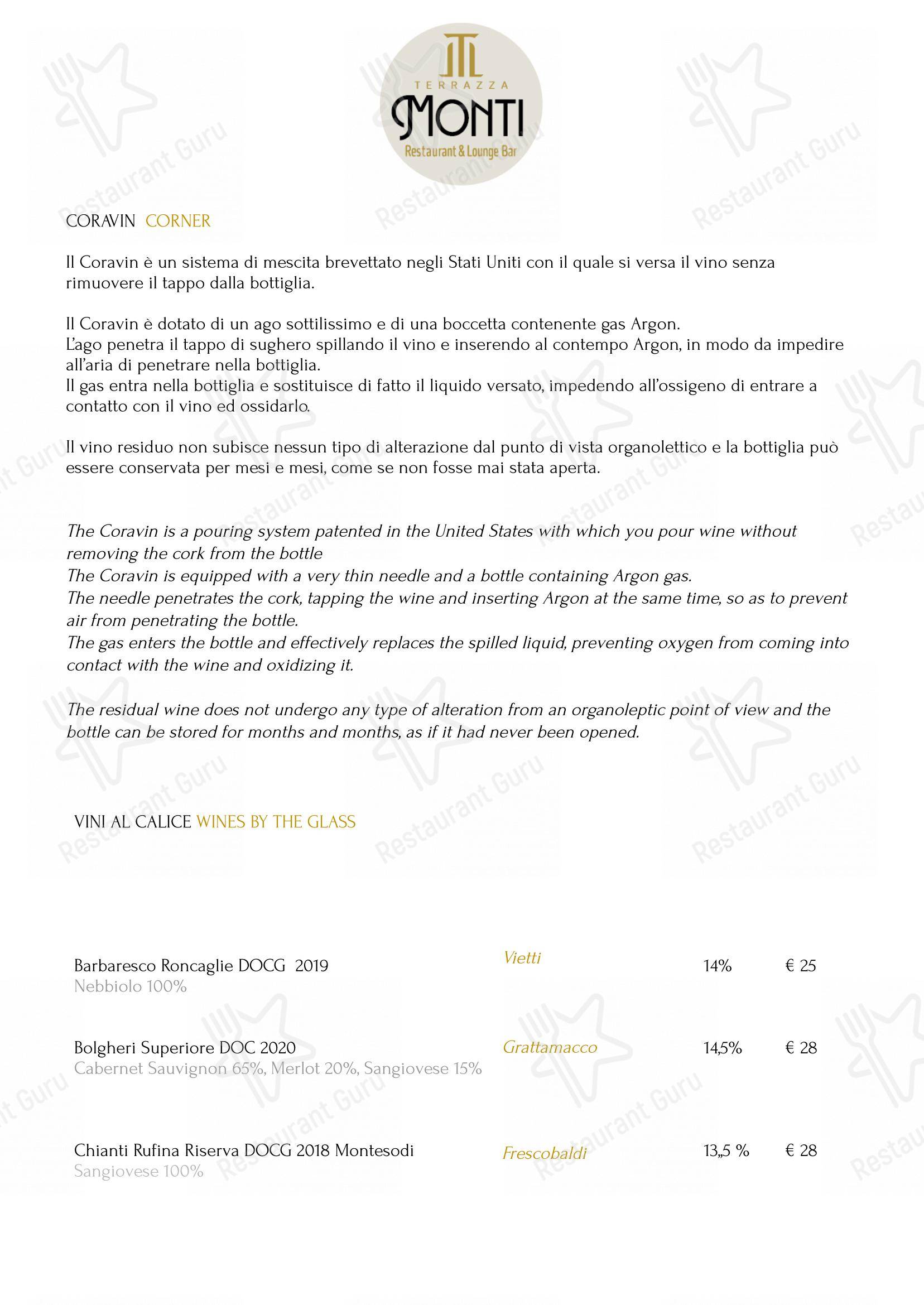 Menu di Terrazza Monti - Restaurant & Lounge Bar - Lunch Menu