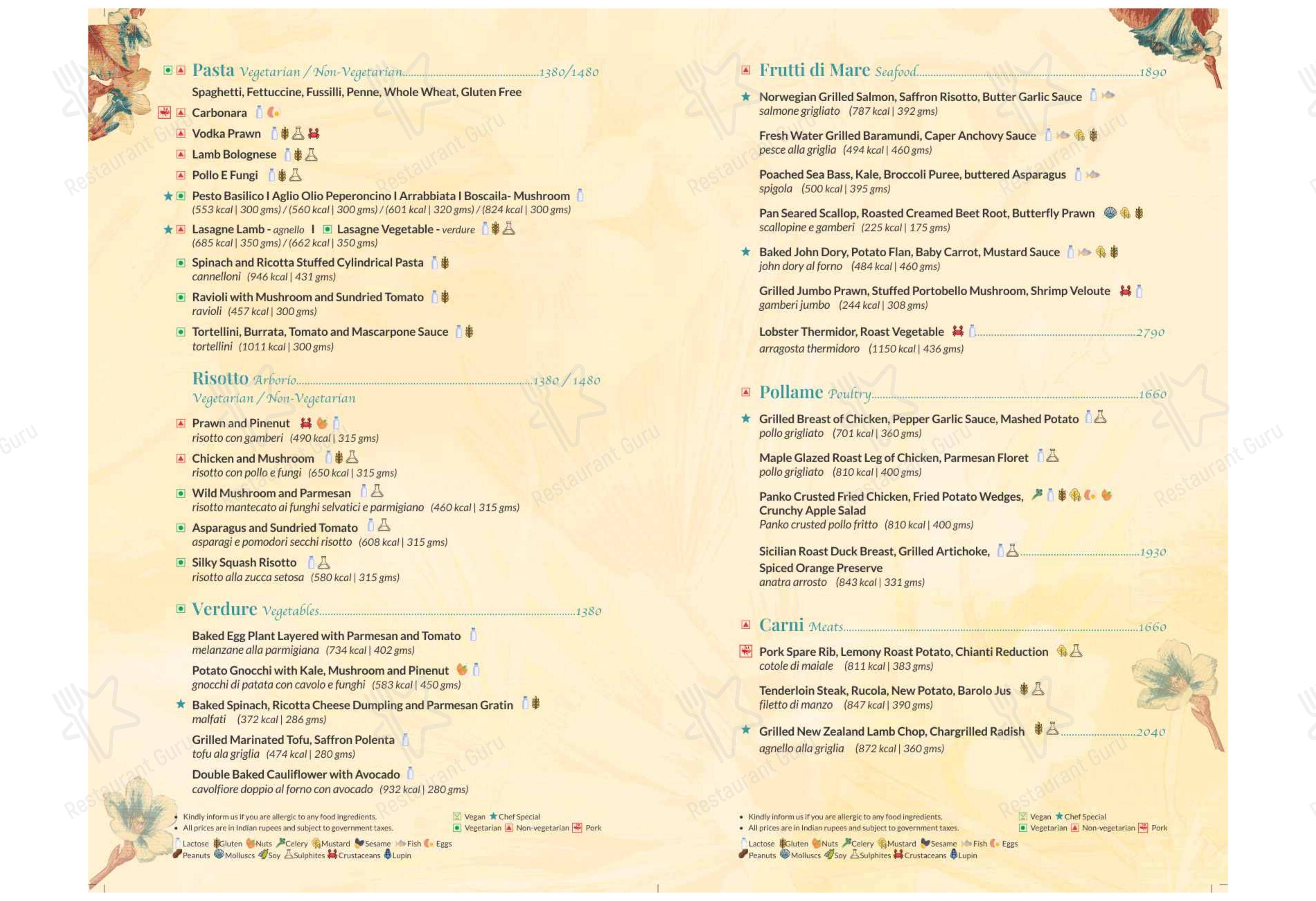 Thai Pavilion in Mumbai - Ночное меню