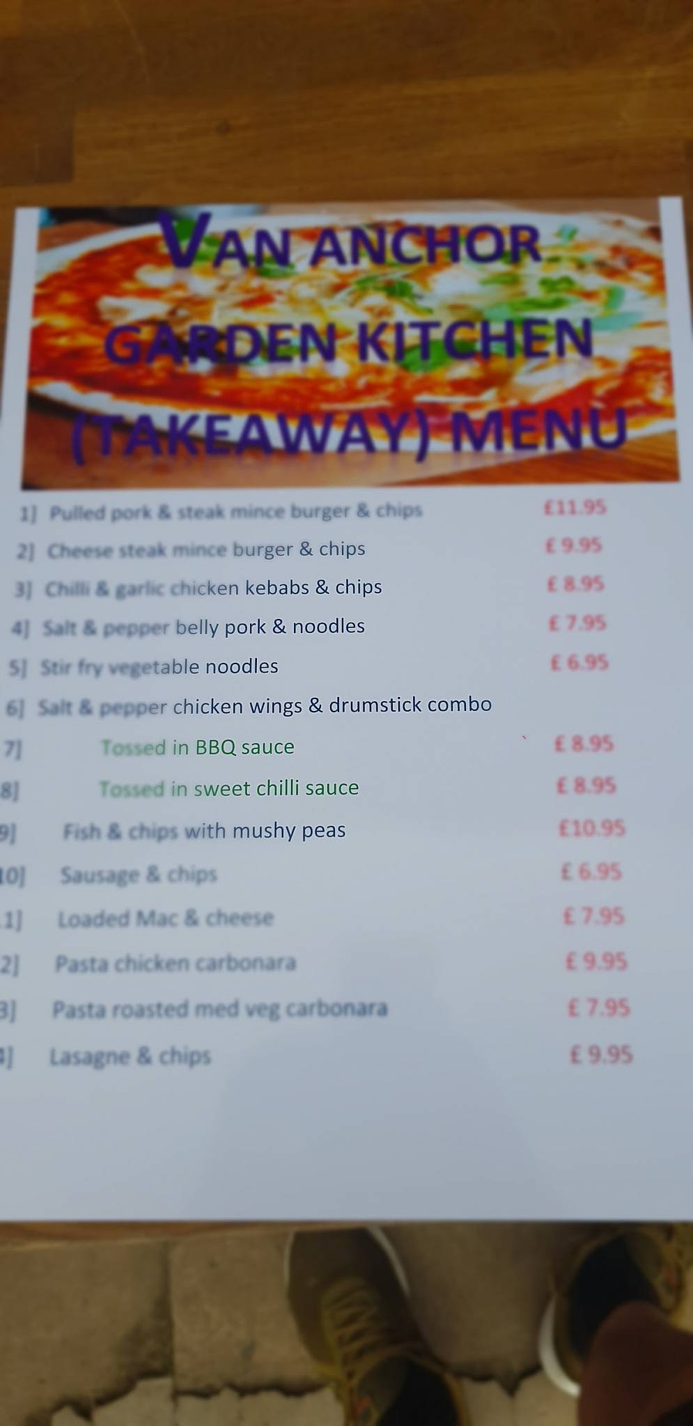 Menu at The Anchor Inn Hartshill pub & bar, Nuneaton