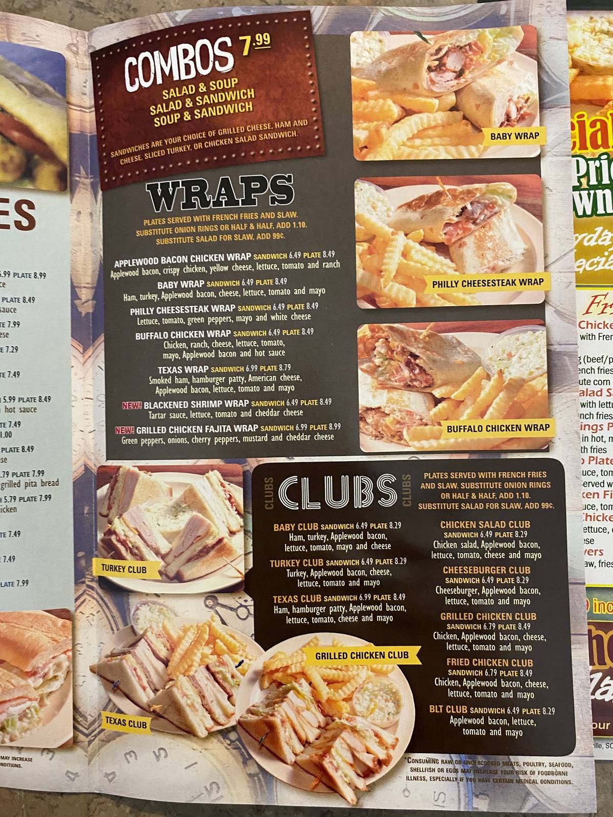 Menu at The BIG Clock of Powdersville restaurant, Greenville, SC153