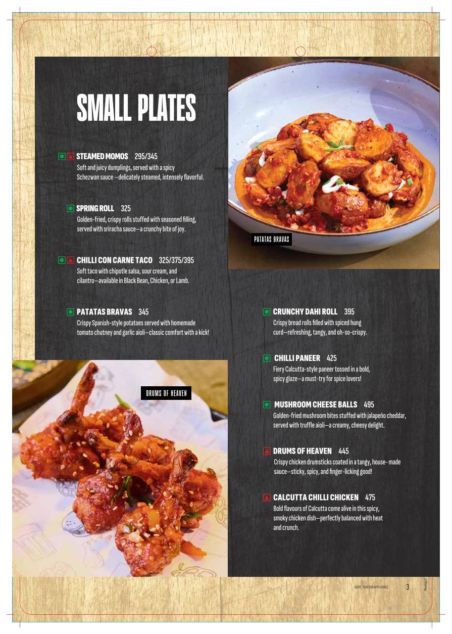The Beer Café menu