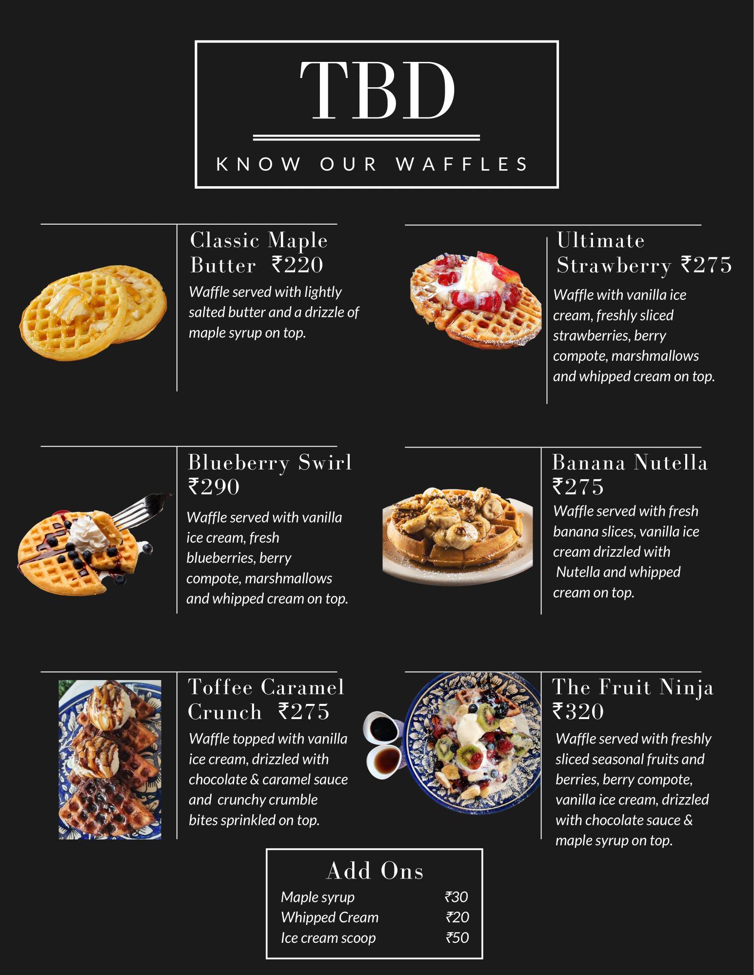 The Blue Danube Cafe & bakery menu