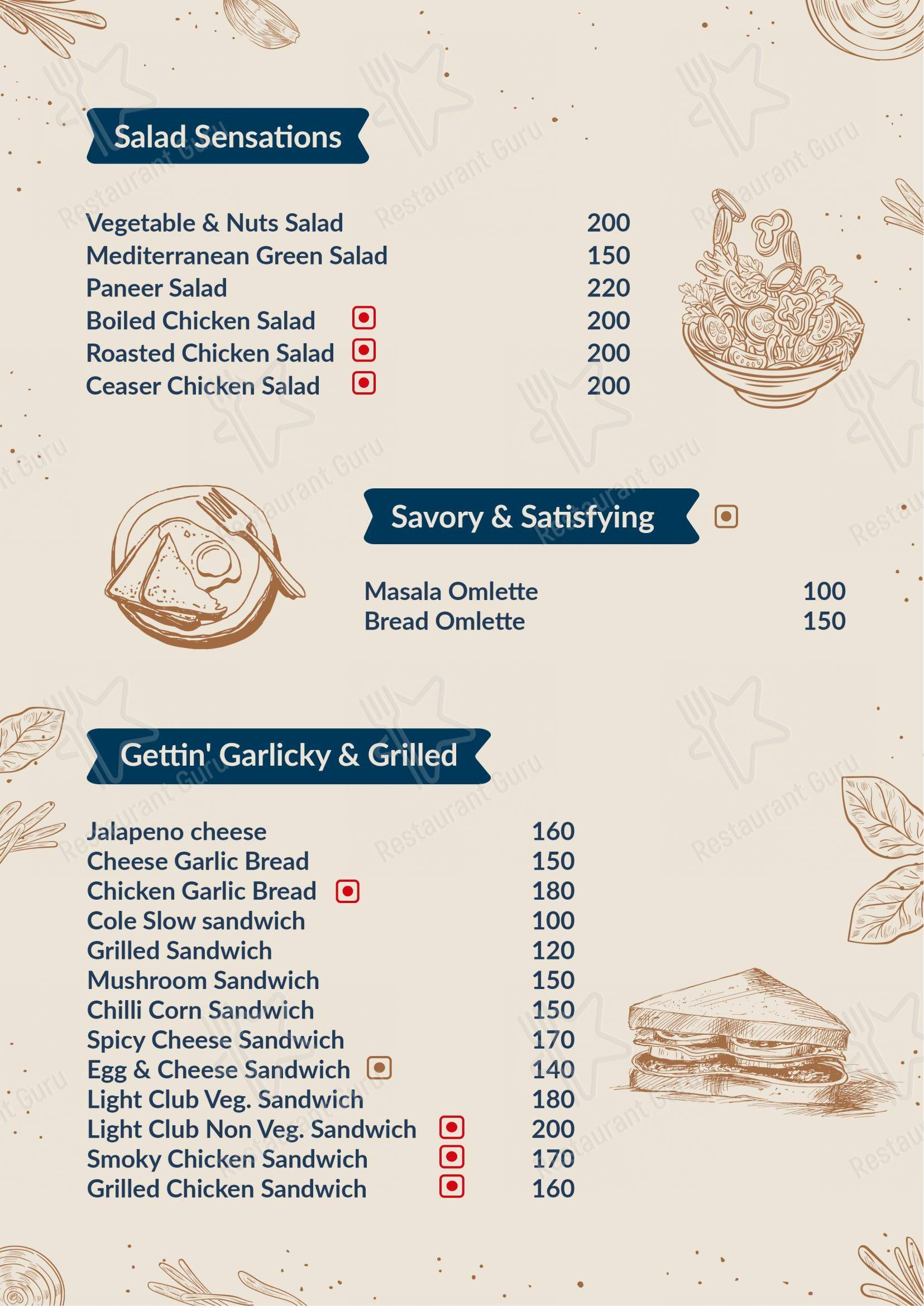 The Brar's Cafe in Fazilka - Menu