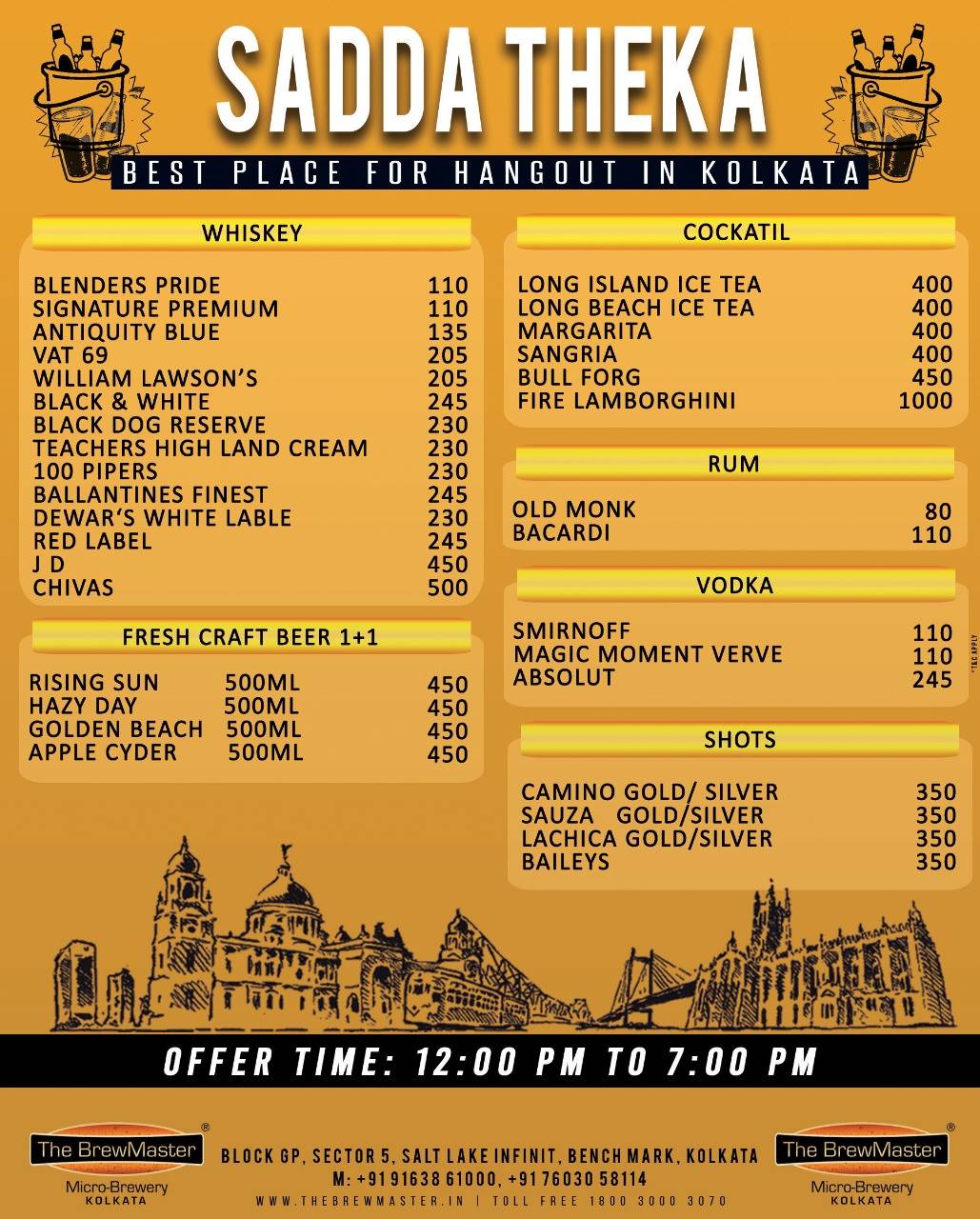 The Brewmaster menu