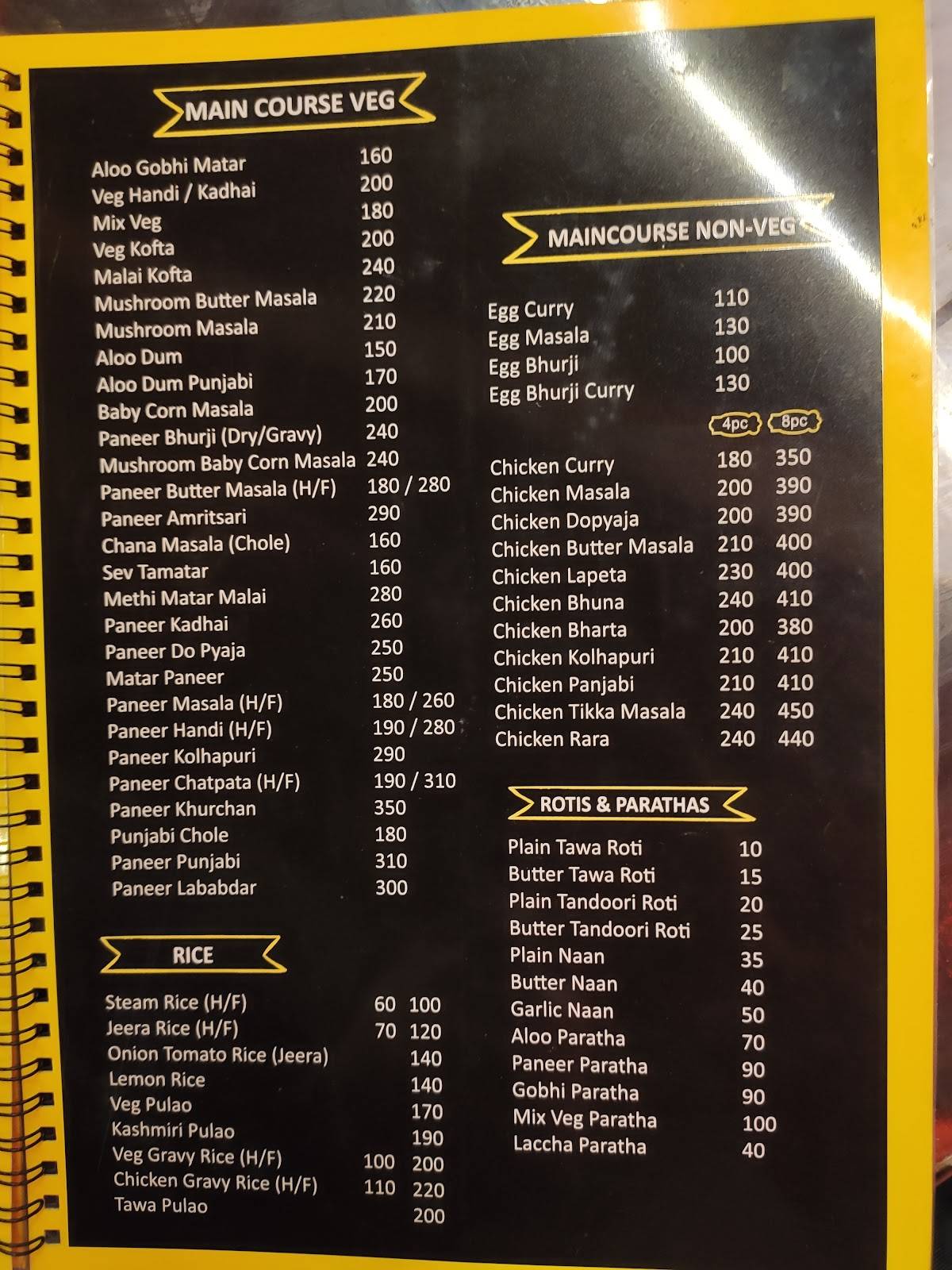 The Buzz Cafe menu