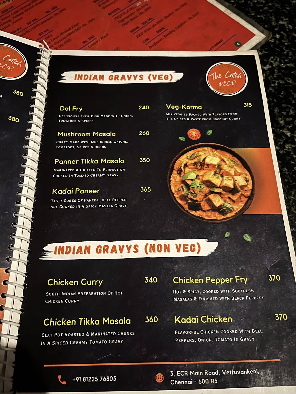 The Catch At ECR menu
