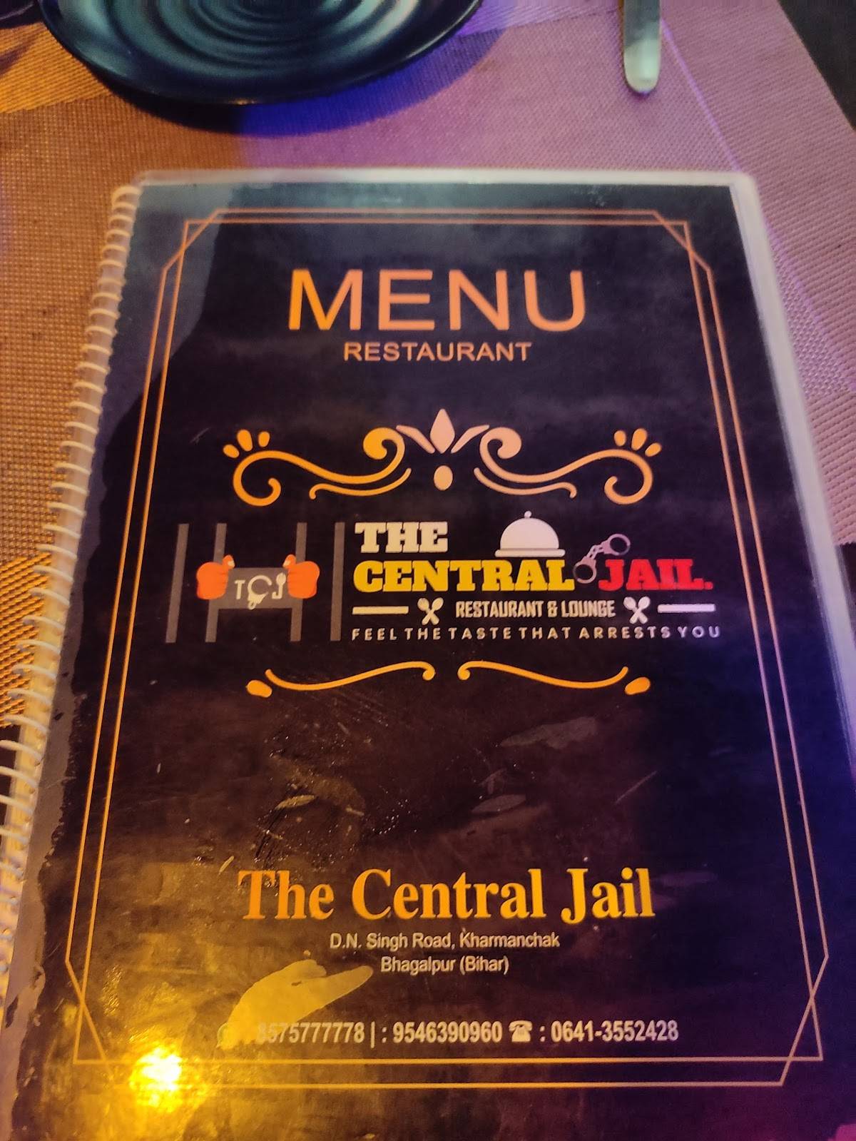 The Central Jail Restaurant menu