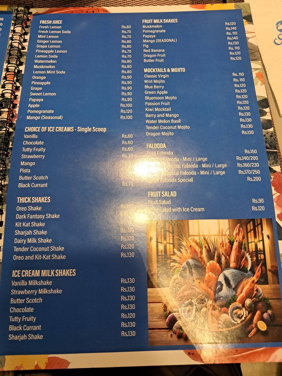 The Coastal Taste Family Restaurant menu