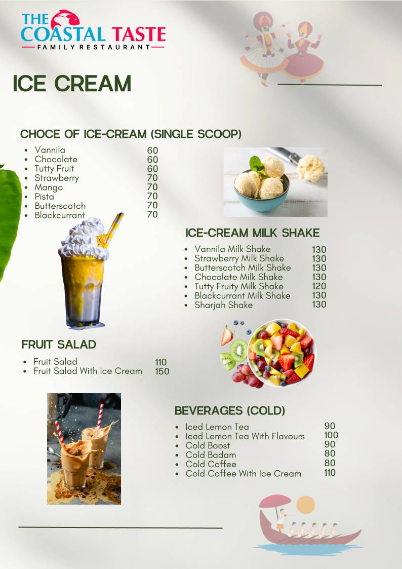 The Coastal Taste Family Restaurant menu