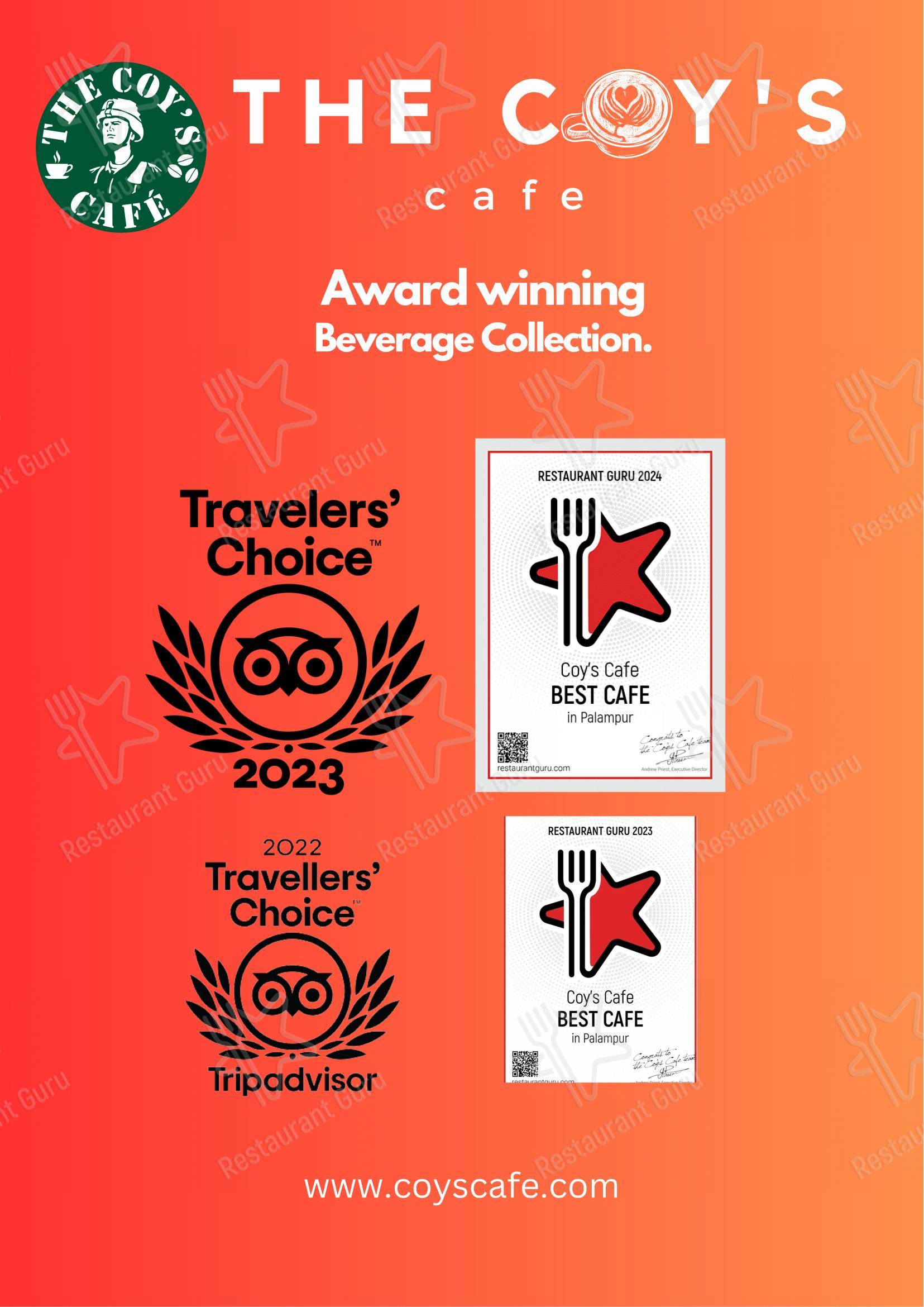 Menu for the The Coy's cafe cafe