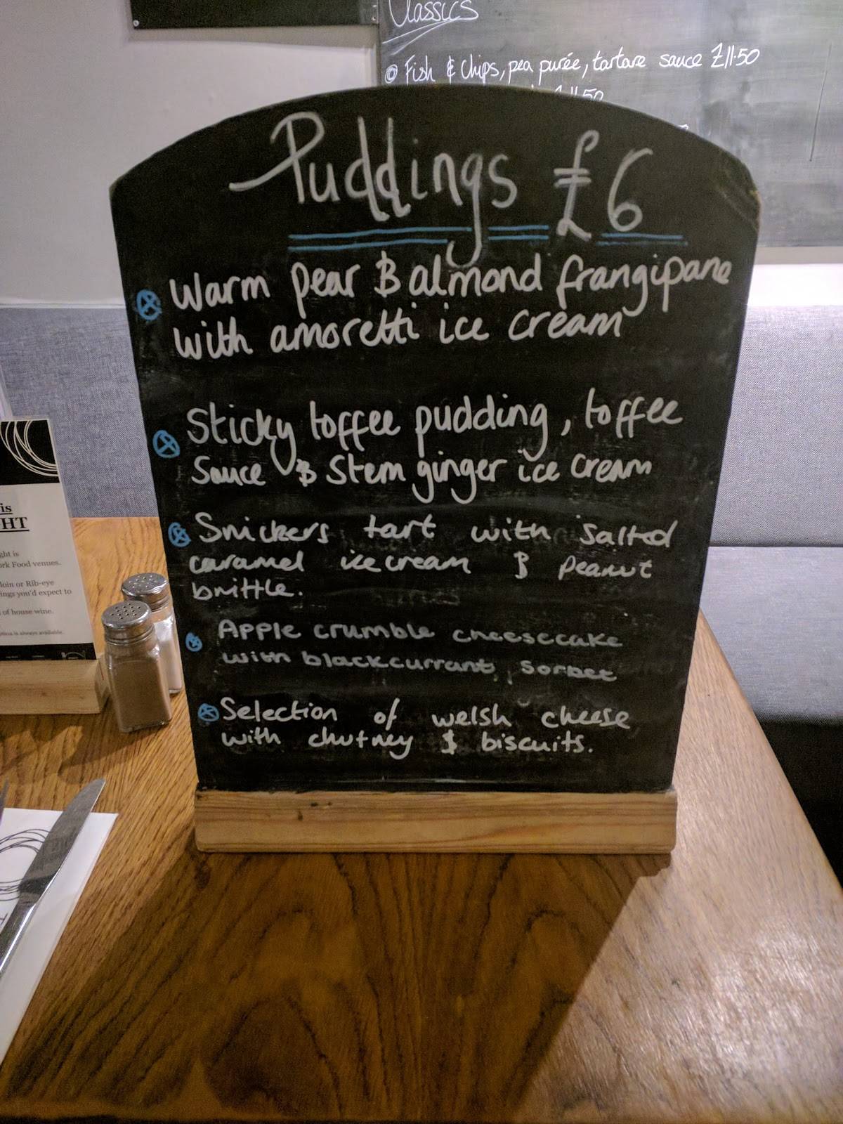 Menu at The Discovery pub & bar, Cardiff, Celyn Ave
