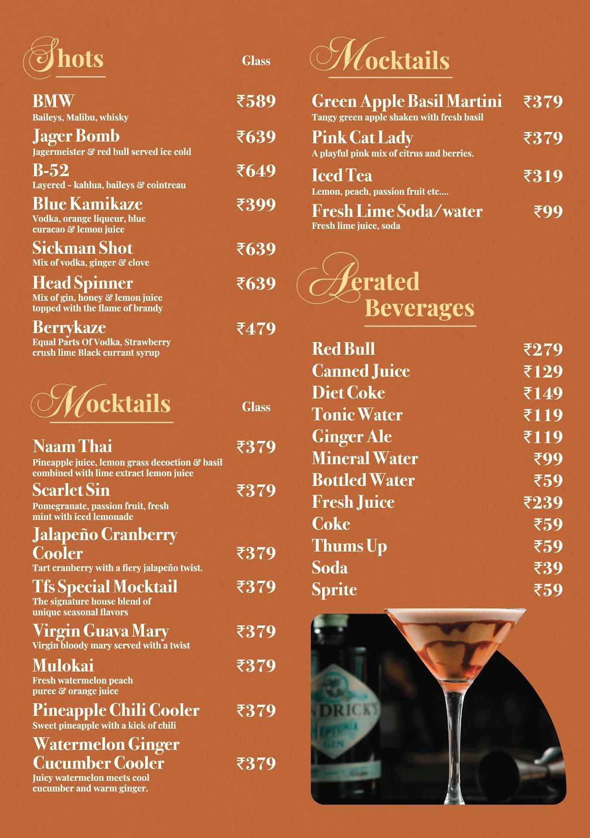 The Food Studio menu