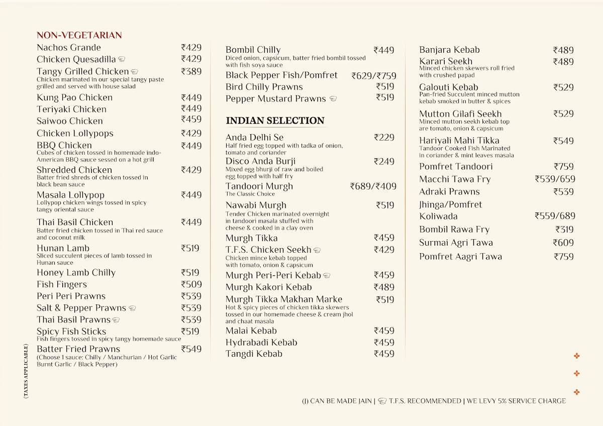 The Food Studio menu