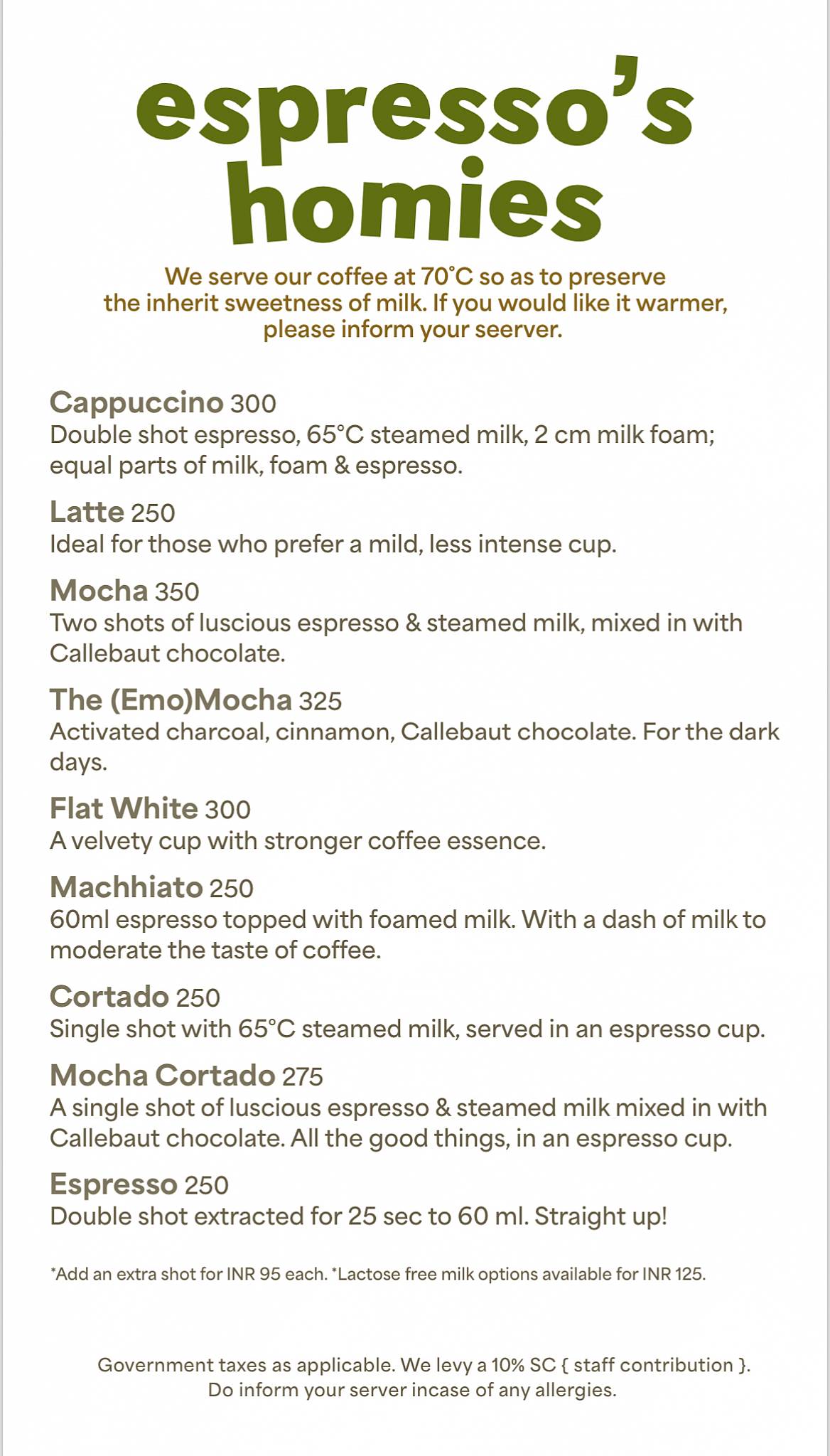 The Grammar Room menu