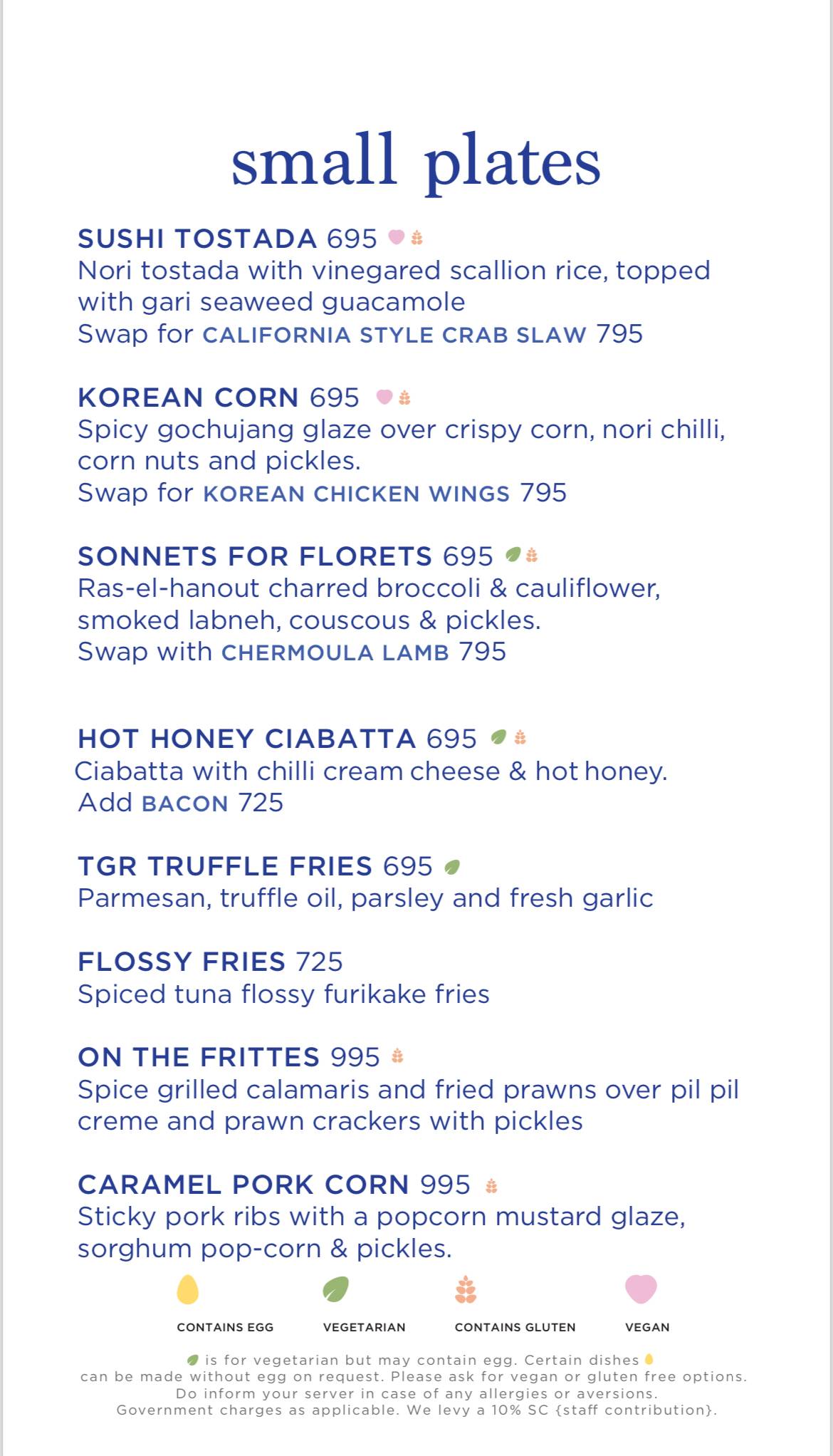 The Grammar Room menu