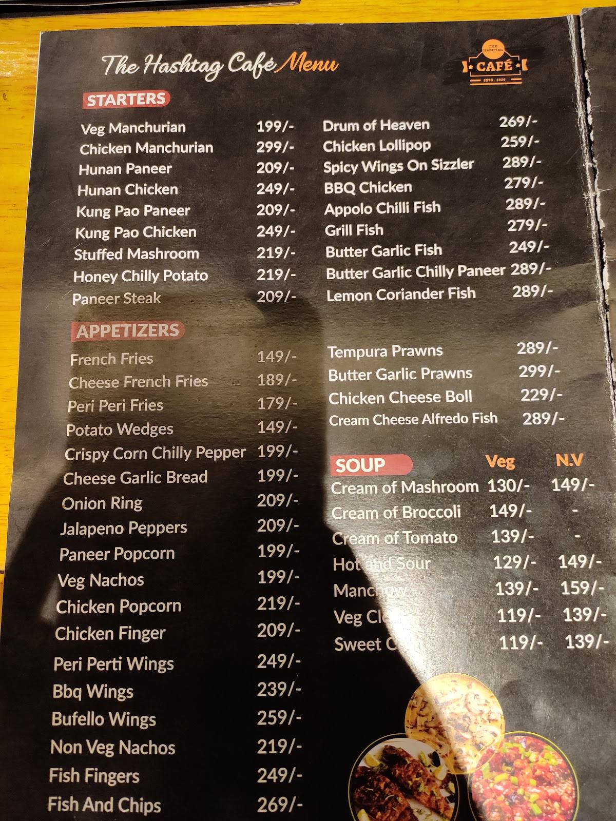 The Hashtag Cafe menu