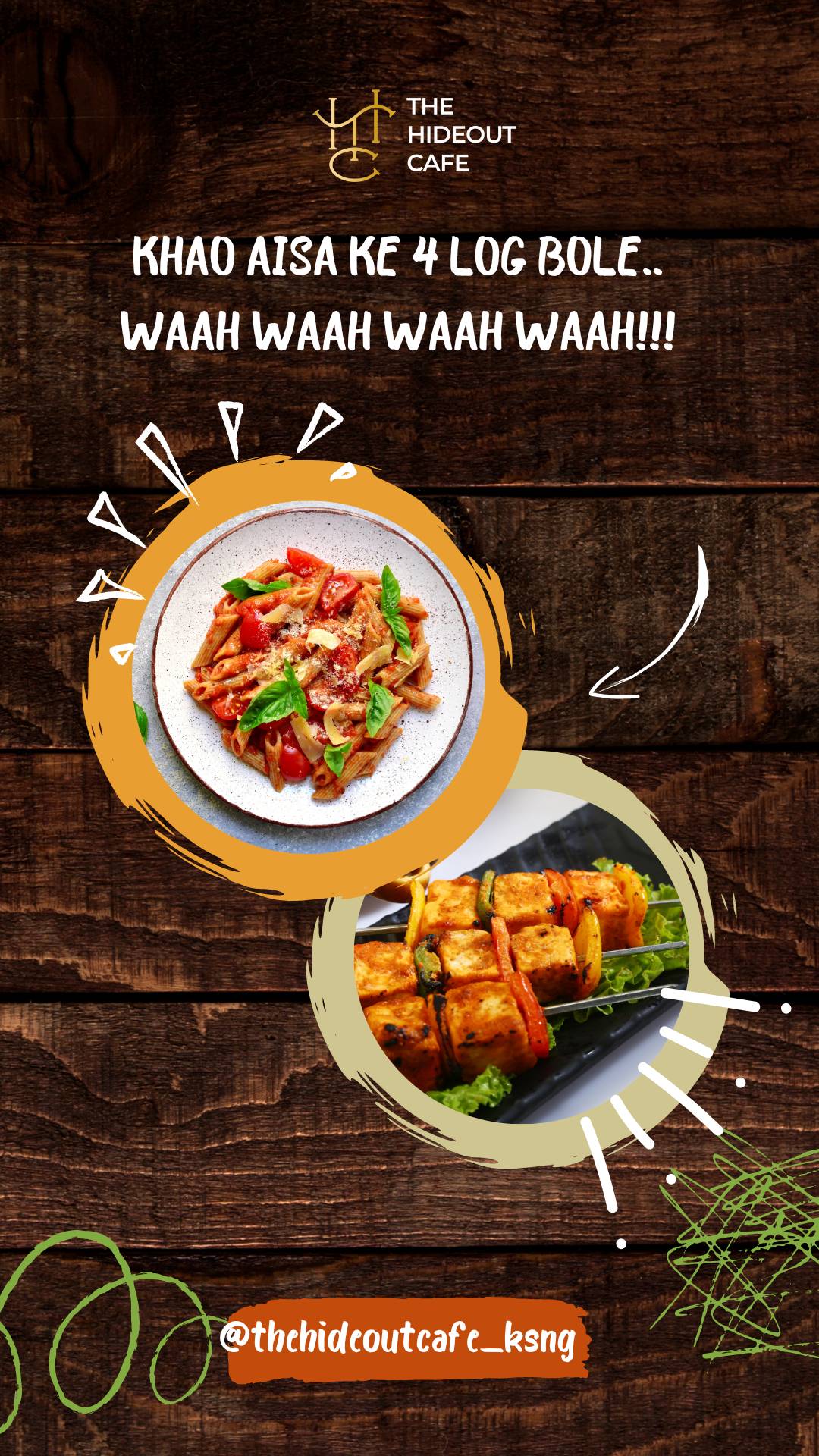 The Hideout Cafe menu