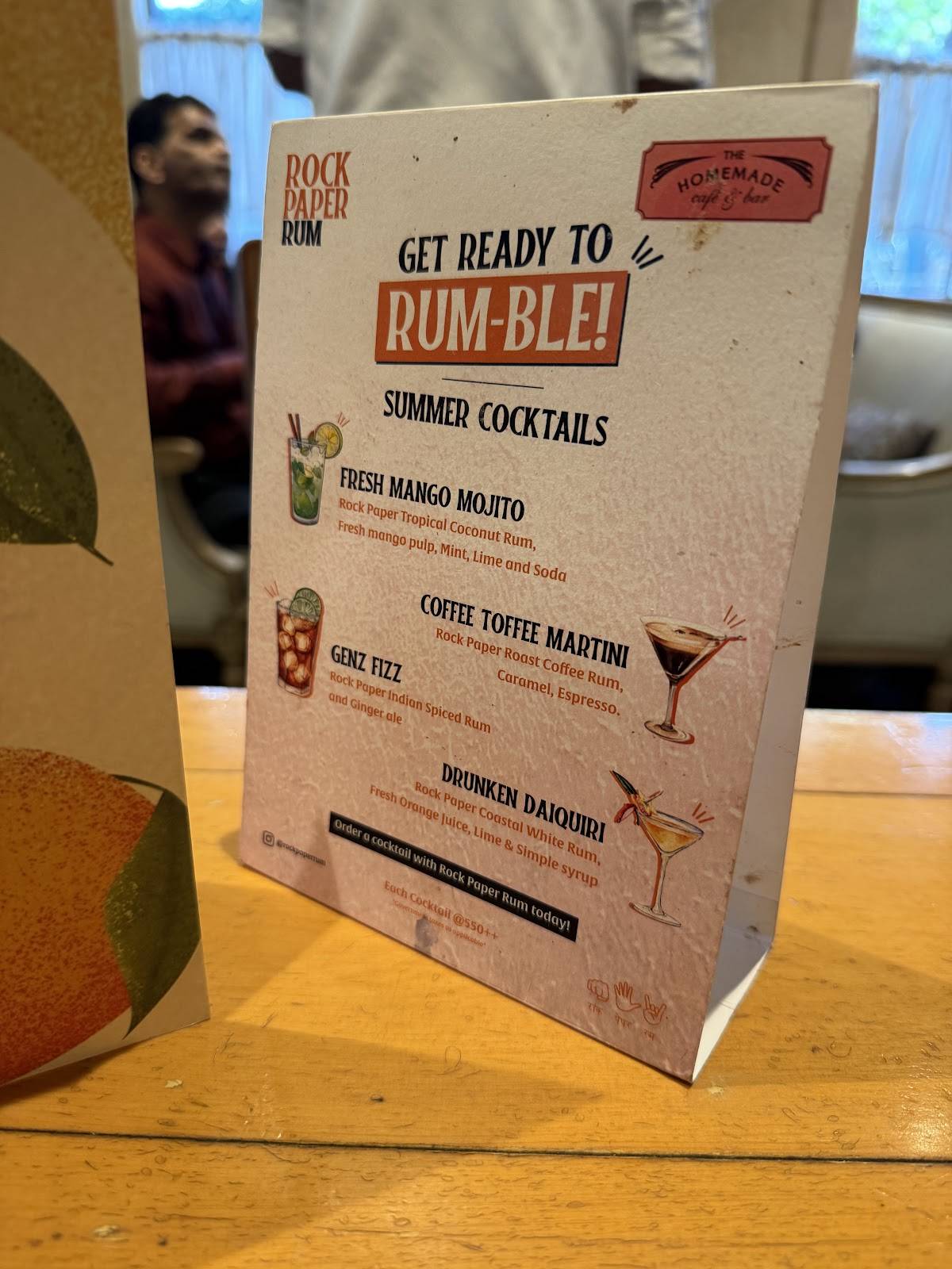 The Homemade Cafe Juhu menu