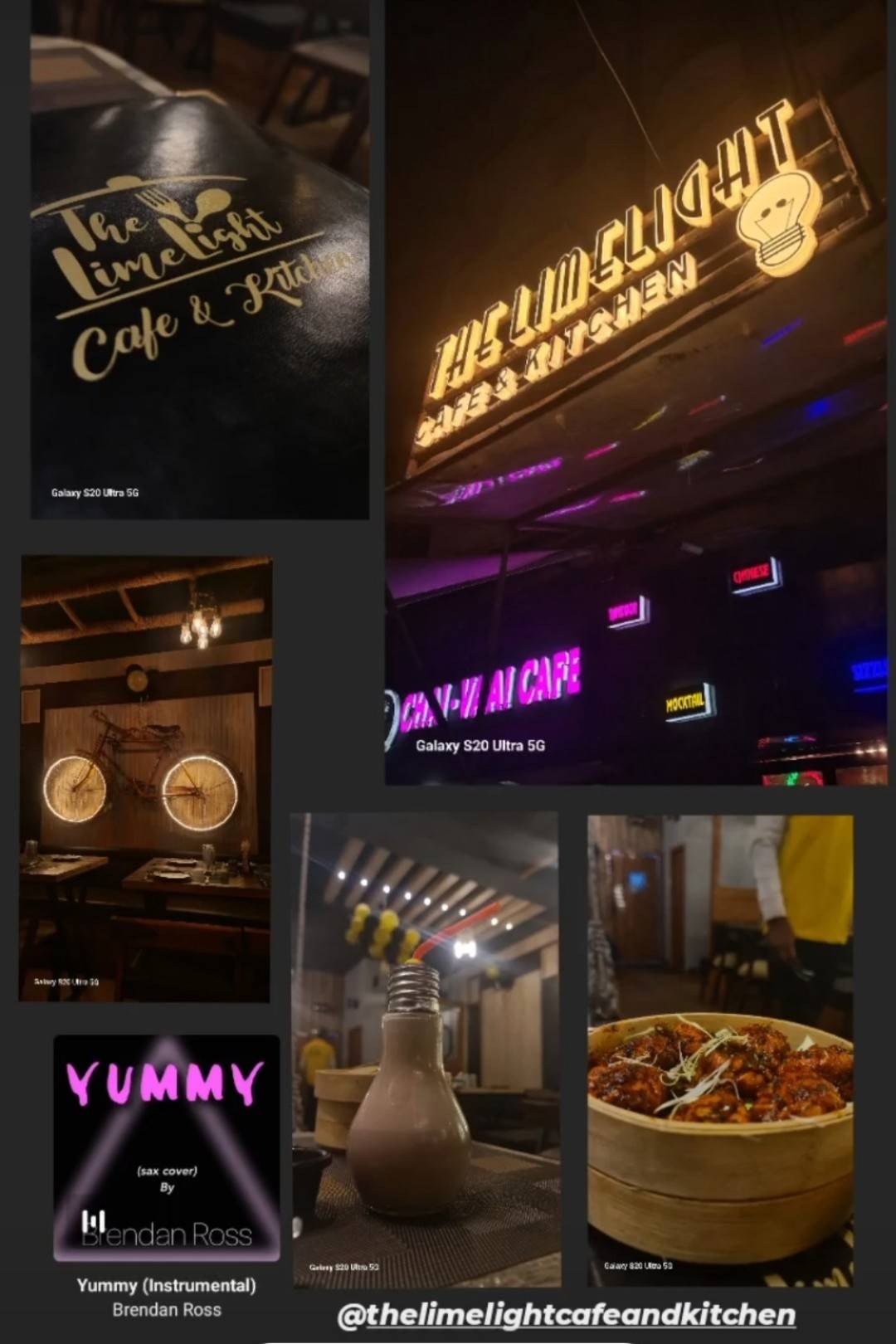 The Limelight Cafe & Restaurant menu