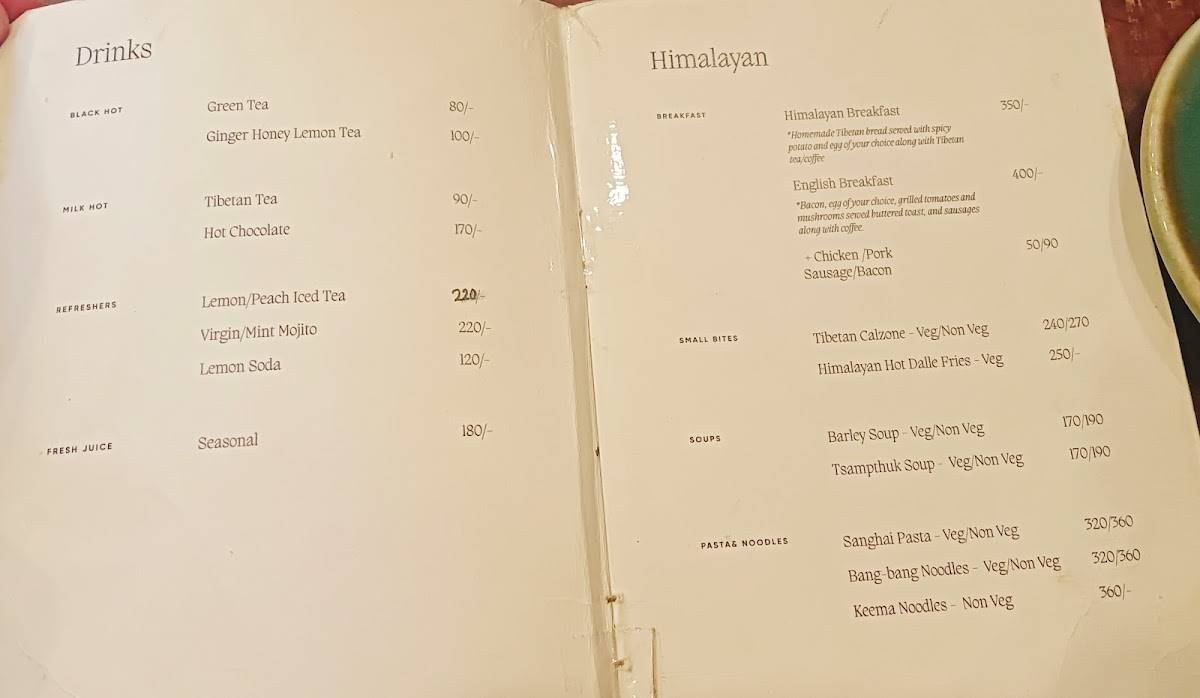 The Local Cafe menu