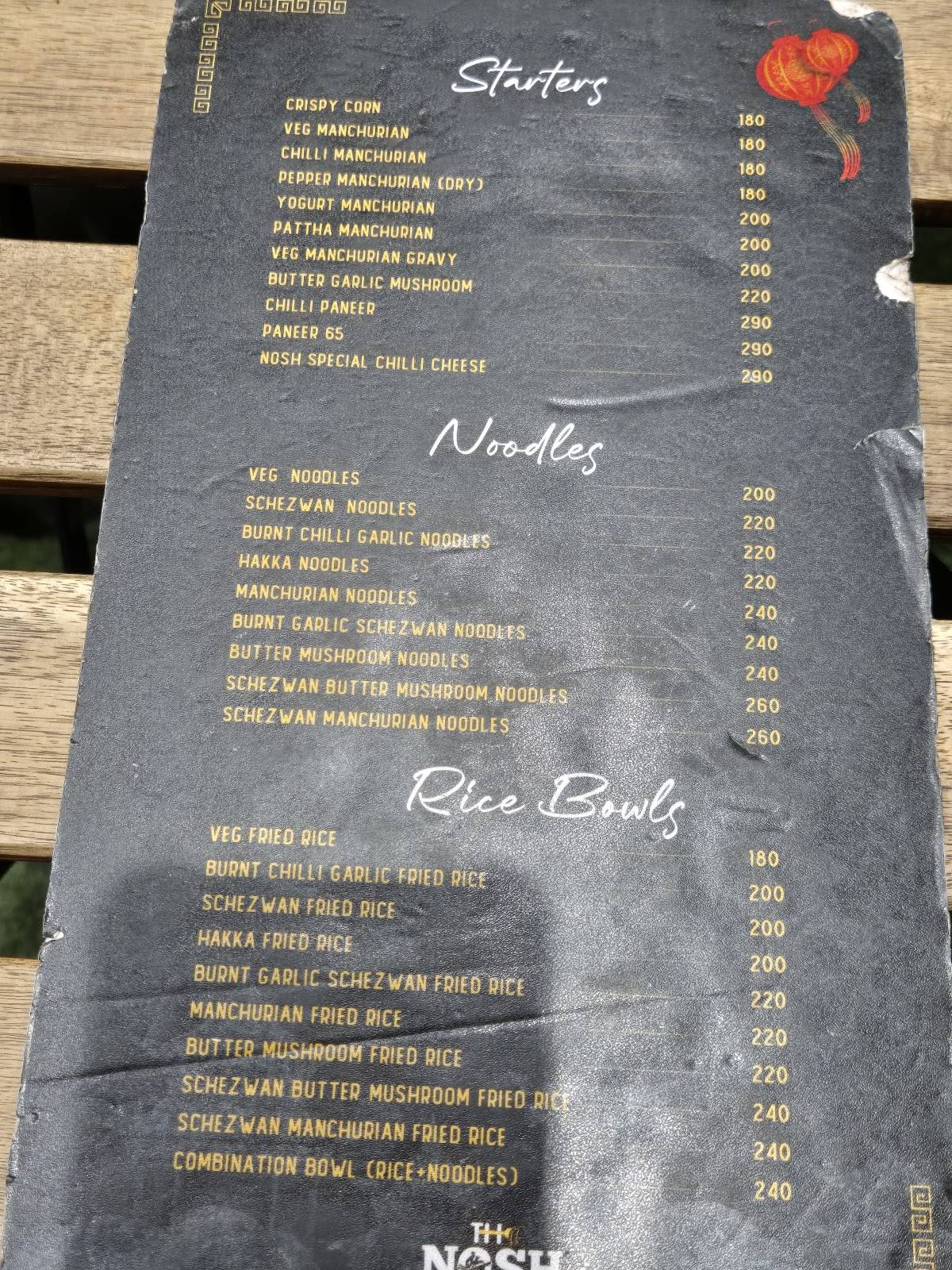The Nosh Bistro menu