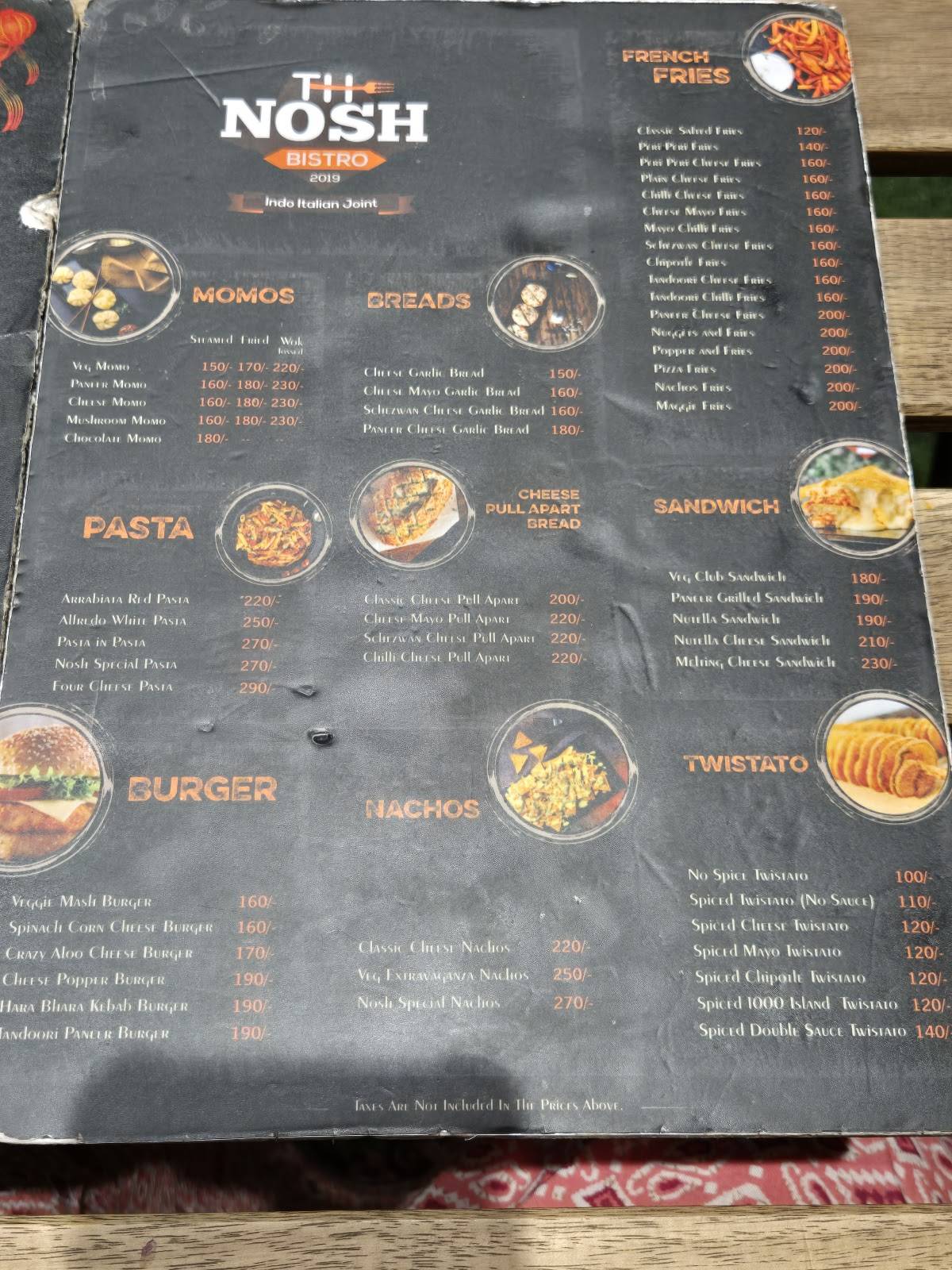 The Nosh Bistro menu