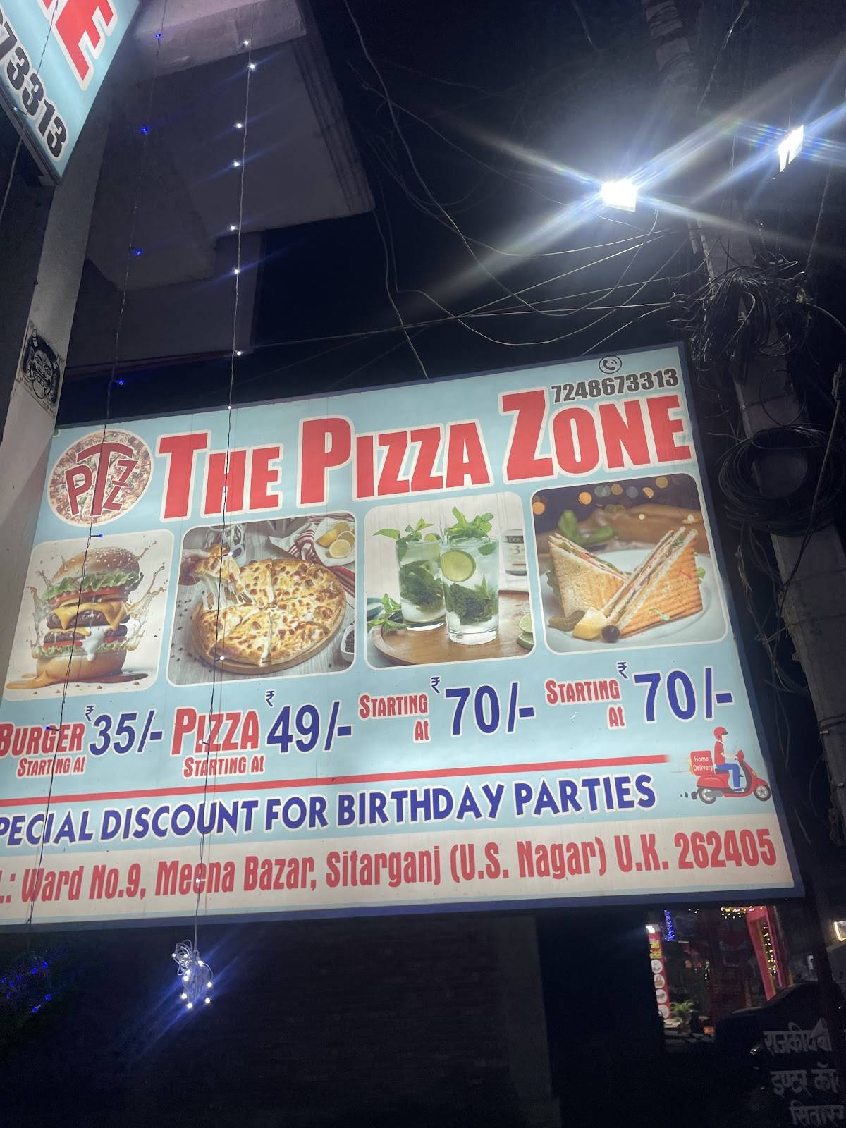 The Pizza Zone menu