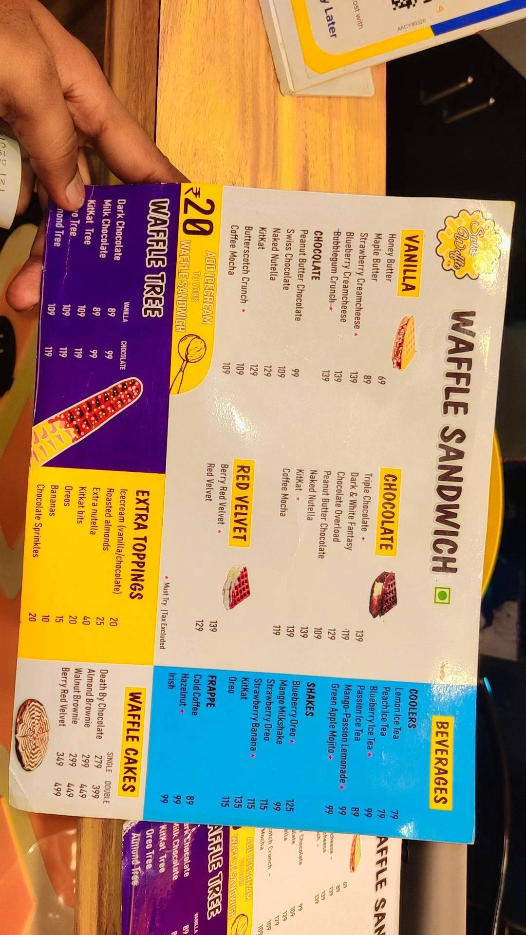 The Swiss Waffle Co menu