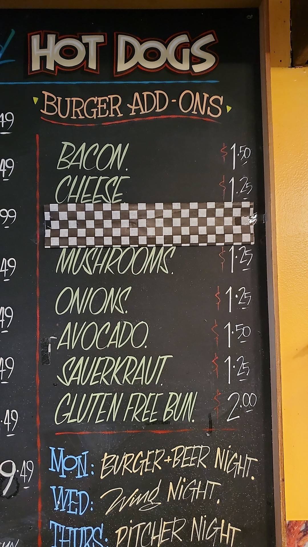 Menu de The Tartan Toque