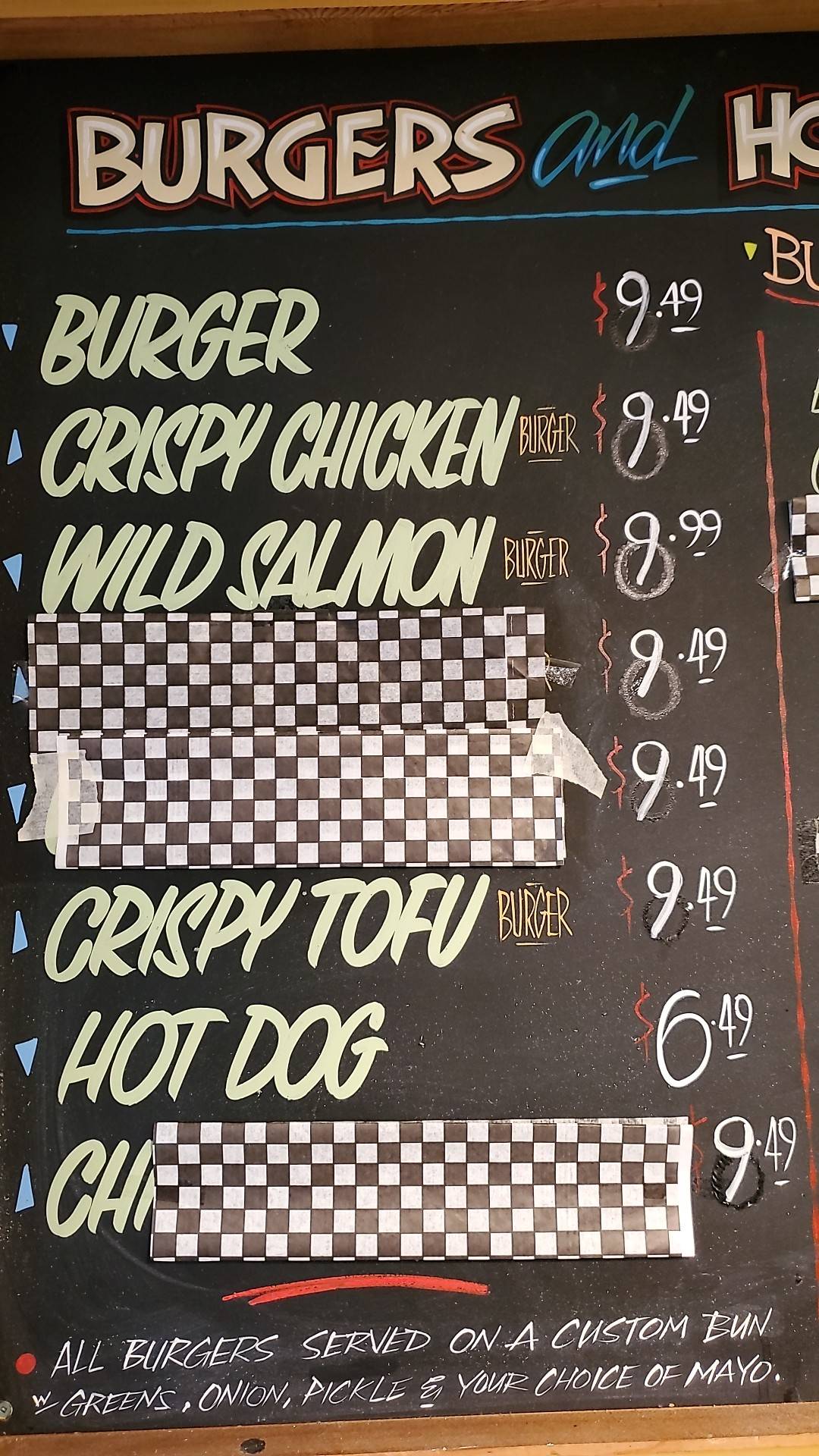 Menu de The Tartan Toque