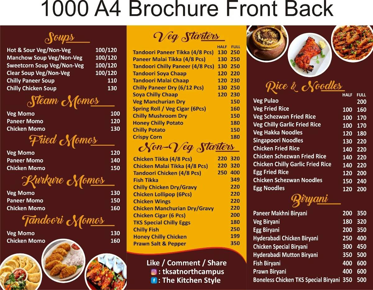 The kitchen style menu