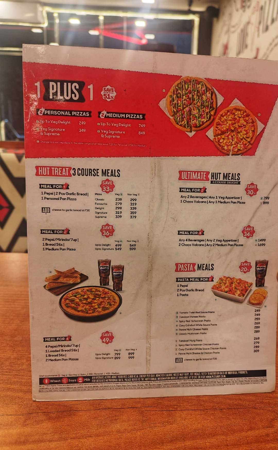 Pizza Hut menu