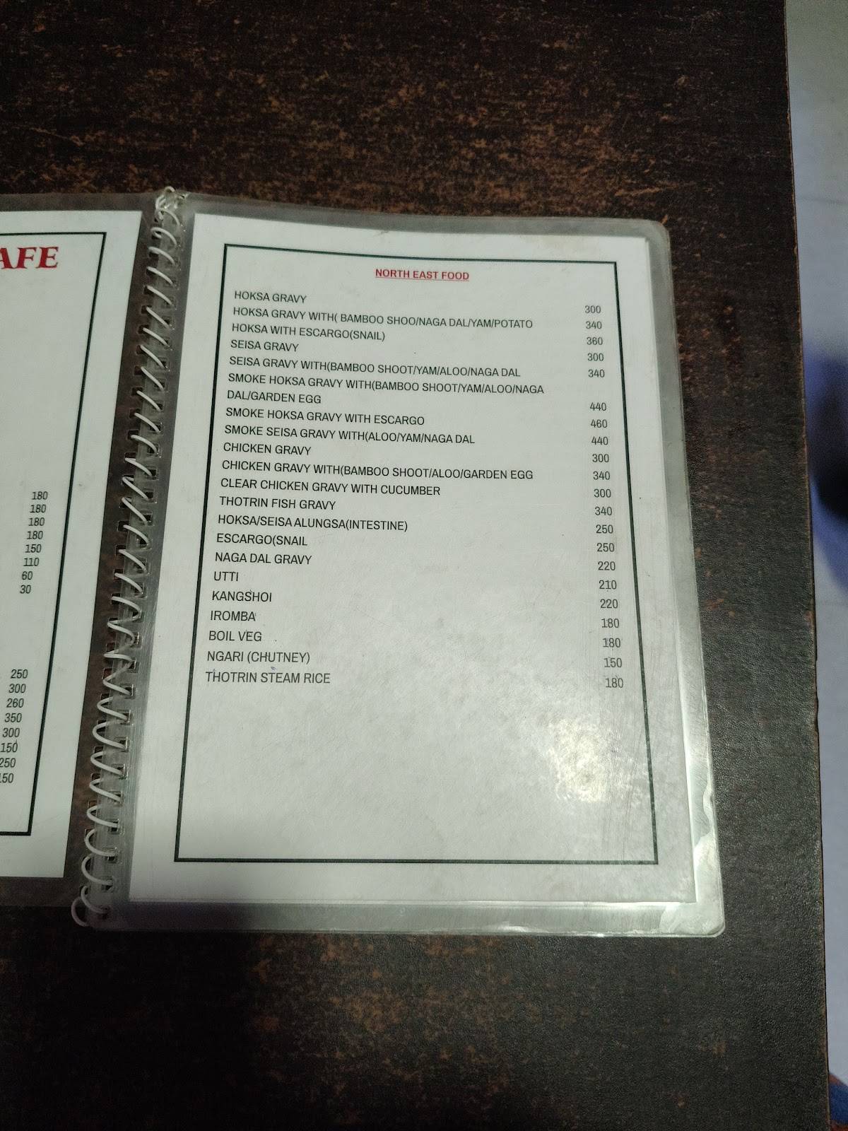 Thotrin Cafe menu