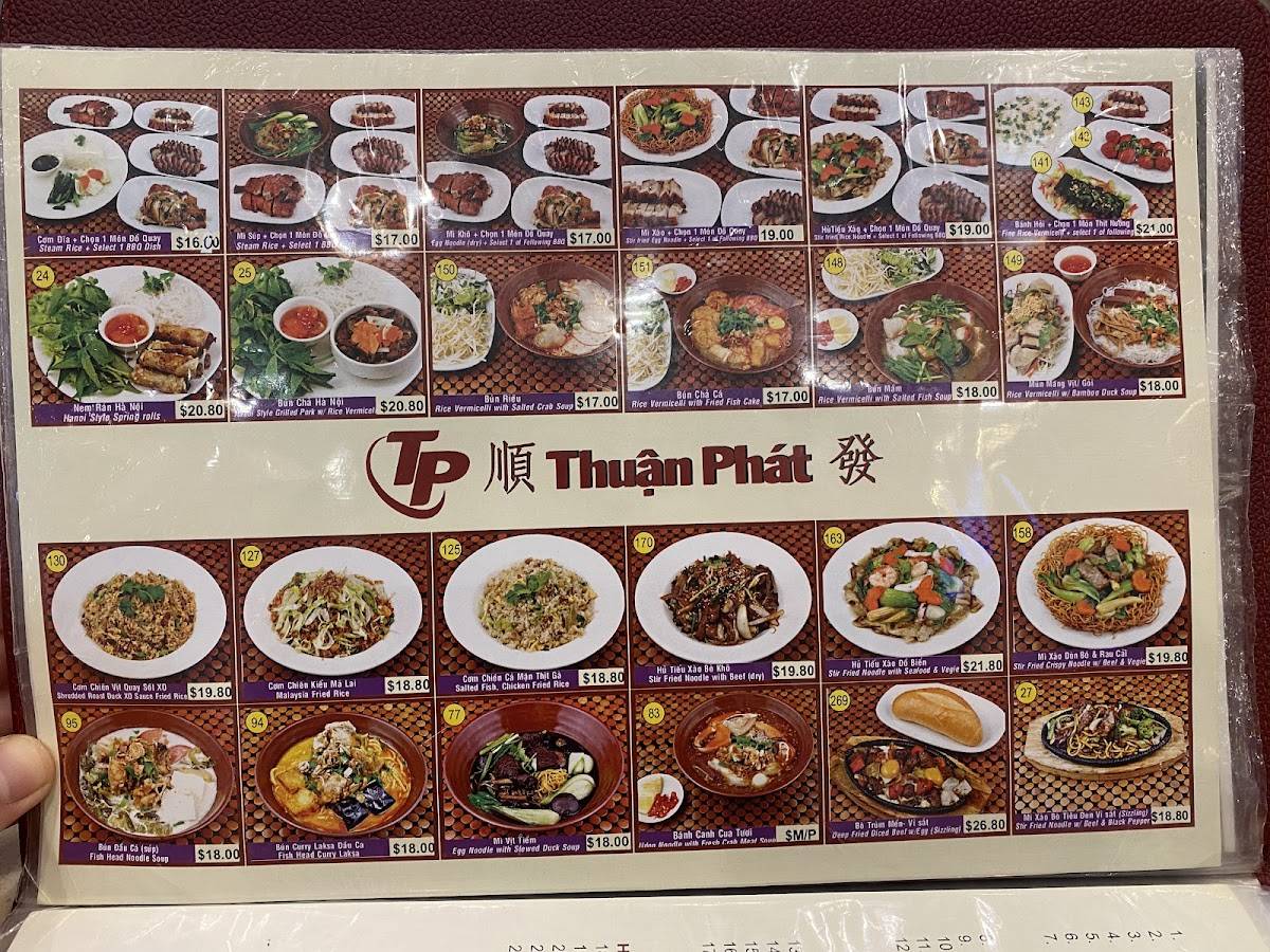 Thuan Phat menu
