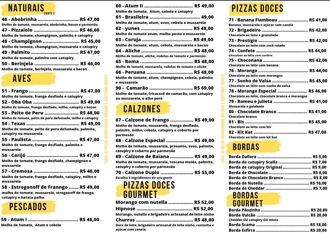 Tico's Cerejeiras cardápio