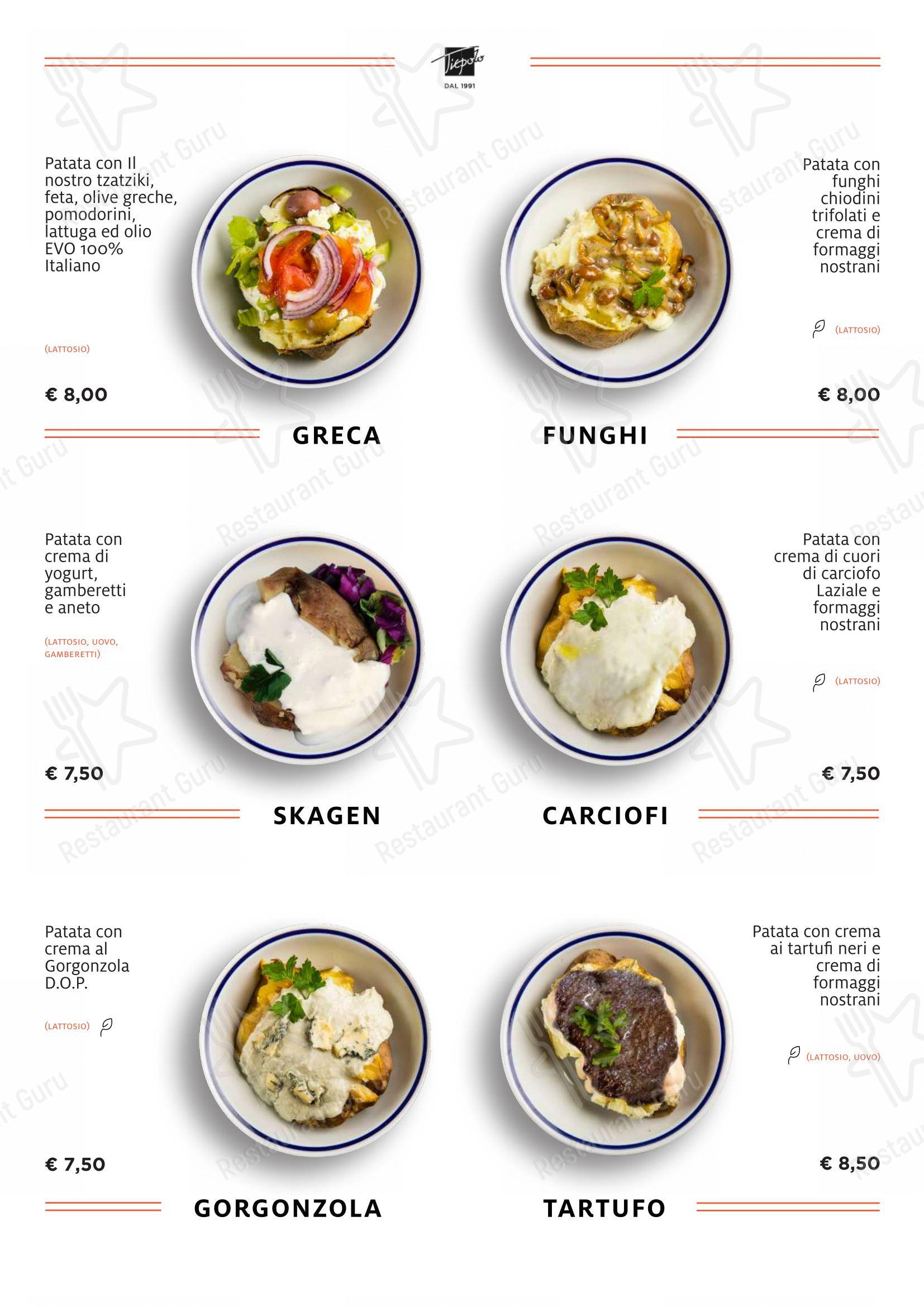 Tiepolo - Bistrot Bottiglieria (Via G Battista Tiepolo) in Roma - Menu