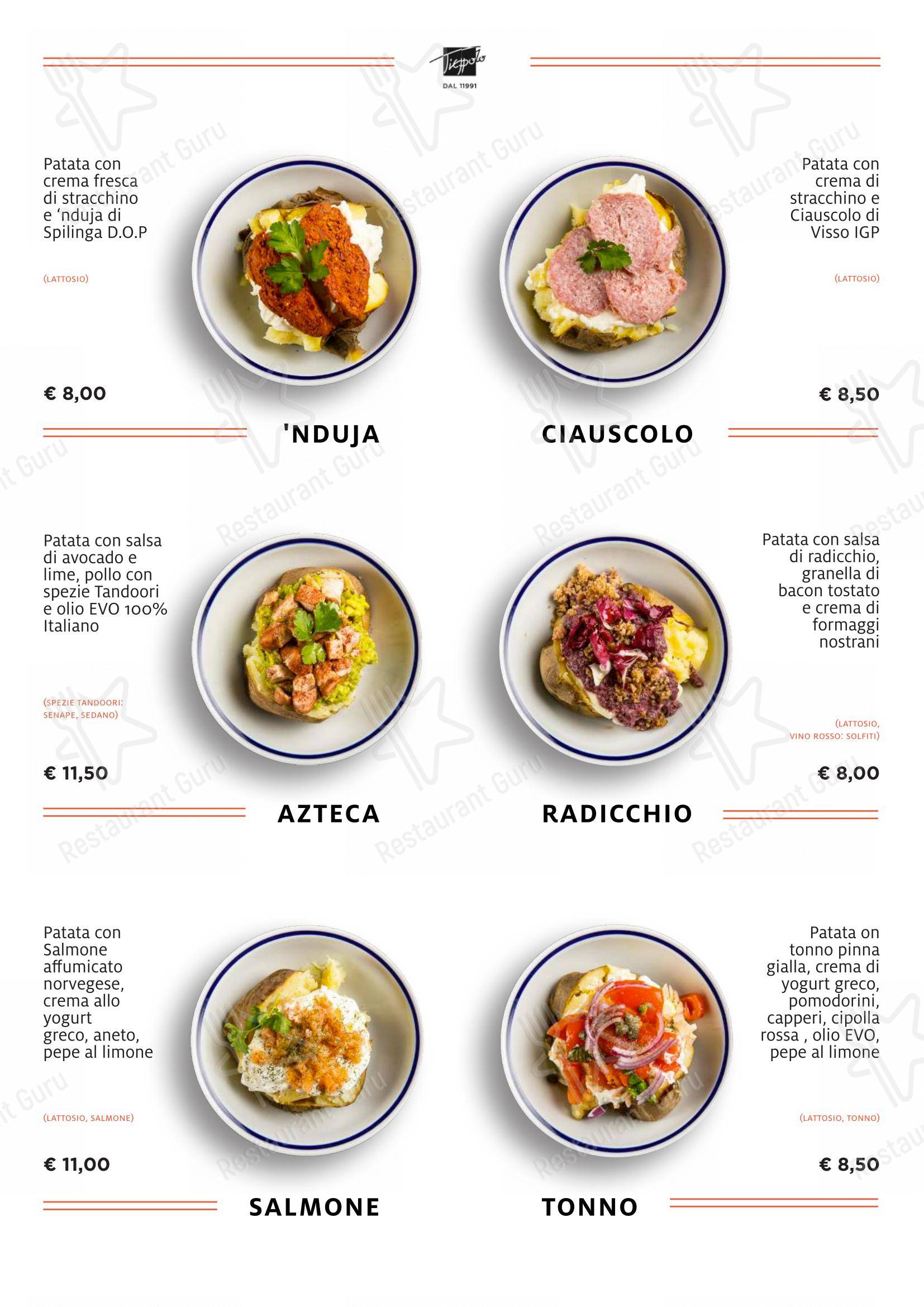 Menu per Tiepolo - Bistrot Bottiglieria (Via G Battista Tiepolo) pub & bar