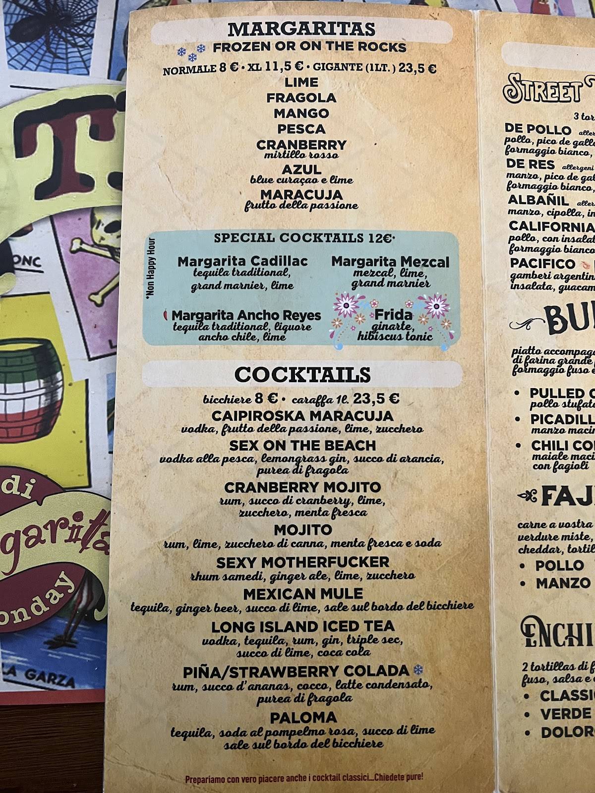 Menu di Tijuana Centro 