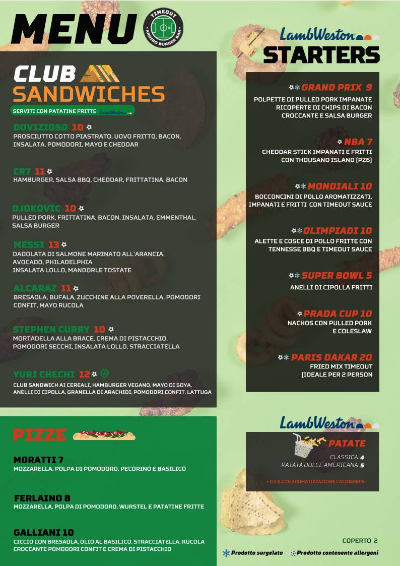 Menu di Timeout - Play Around Food 