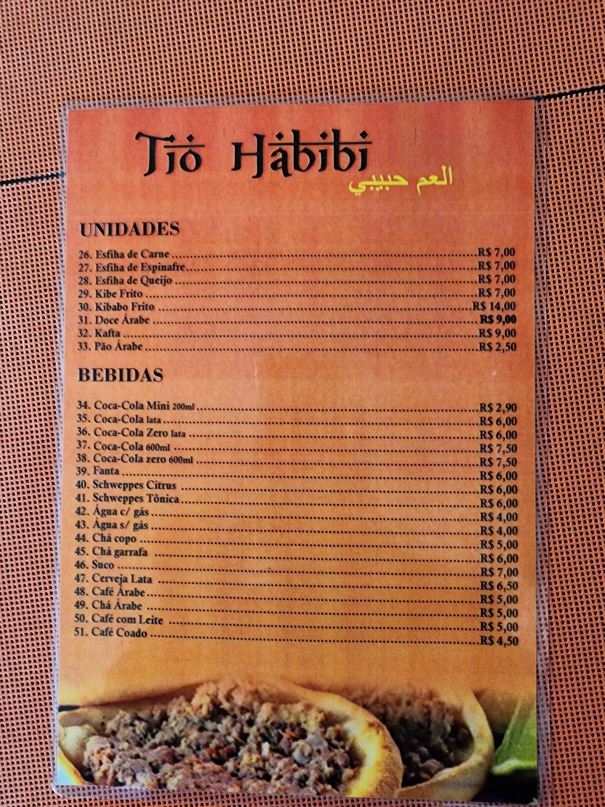 Tio Habibi cardápio