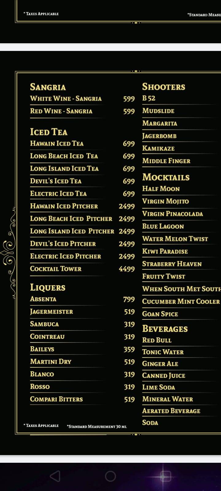 Titos Restobar menu