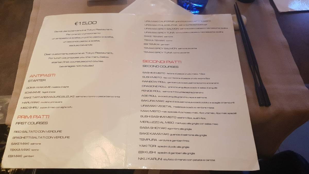 Menu di Tokyo 