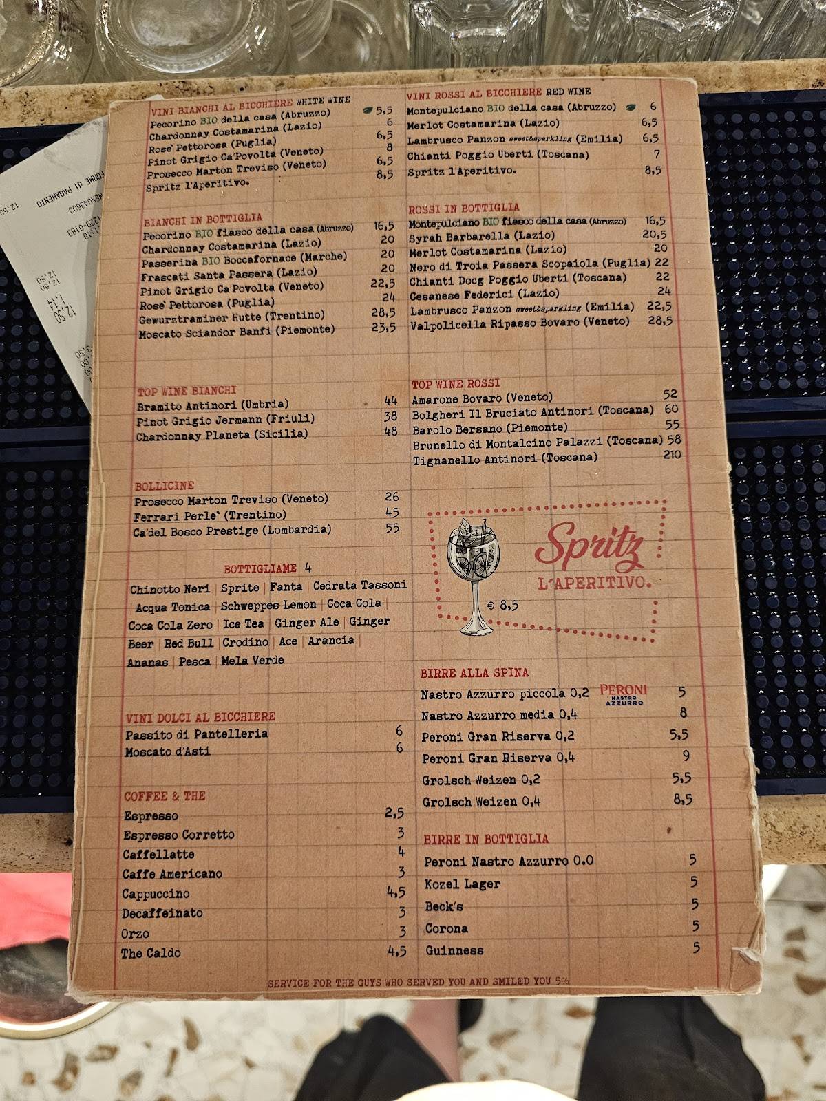 Menu di Tonnarello 
