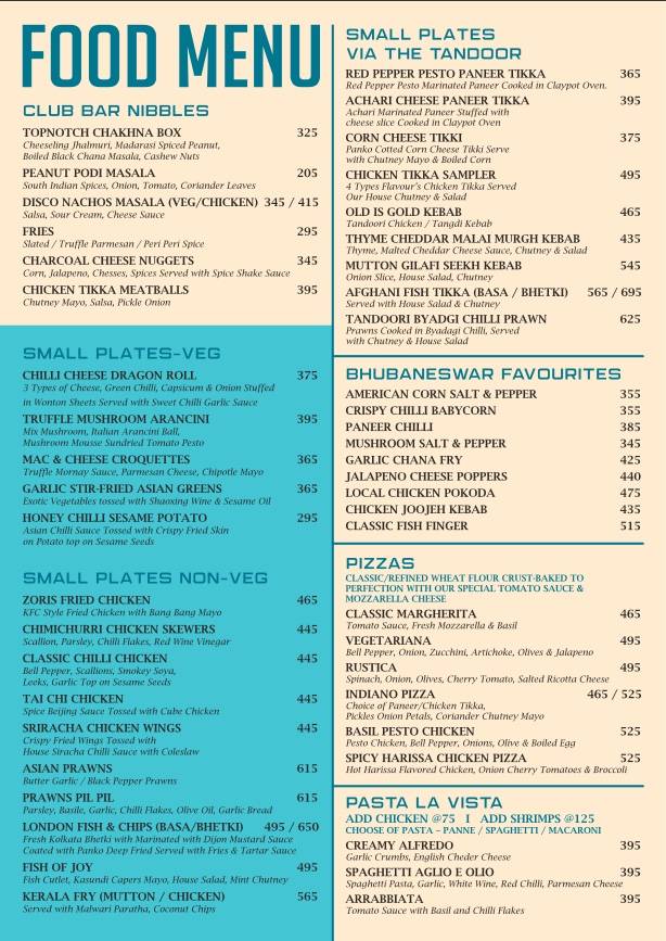 TopNotch menu
