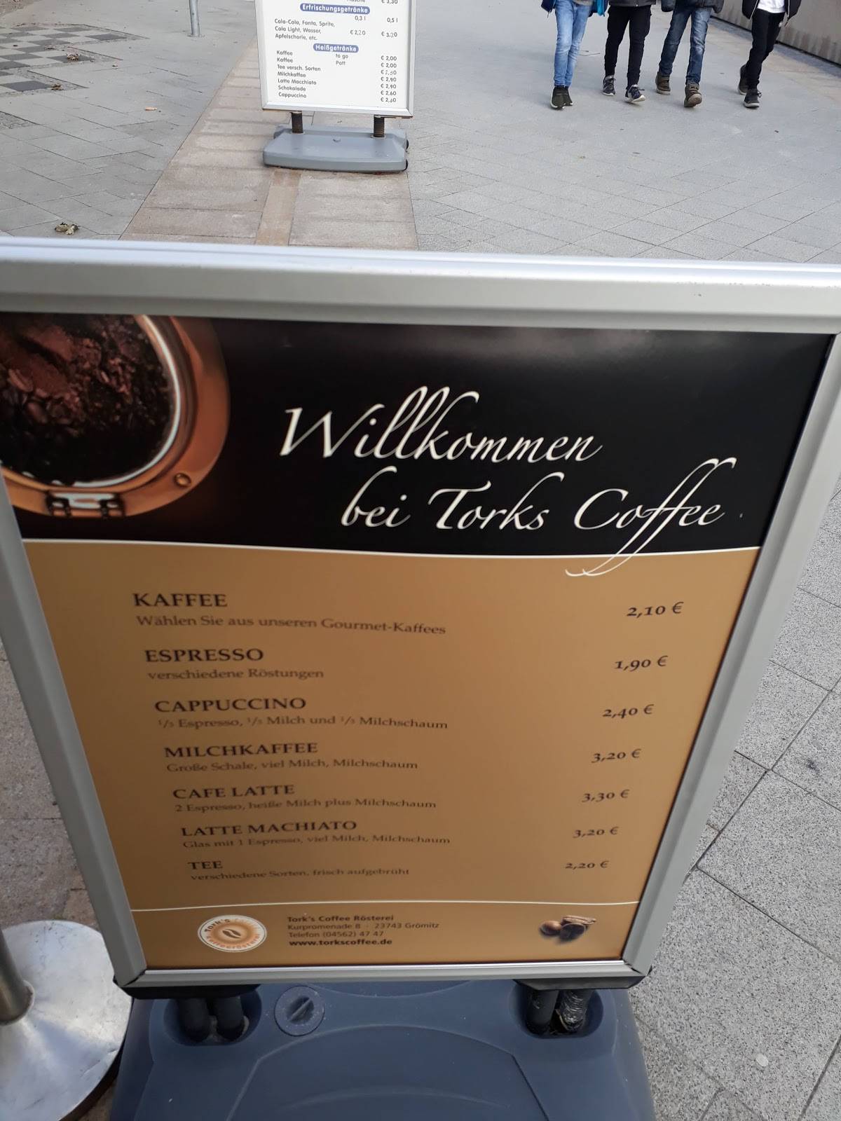 Speisekarte von TorksCoffee Kaffeerösterei und Waffel House cafe, Grömitz